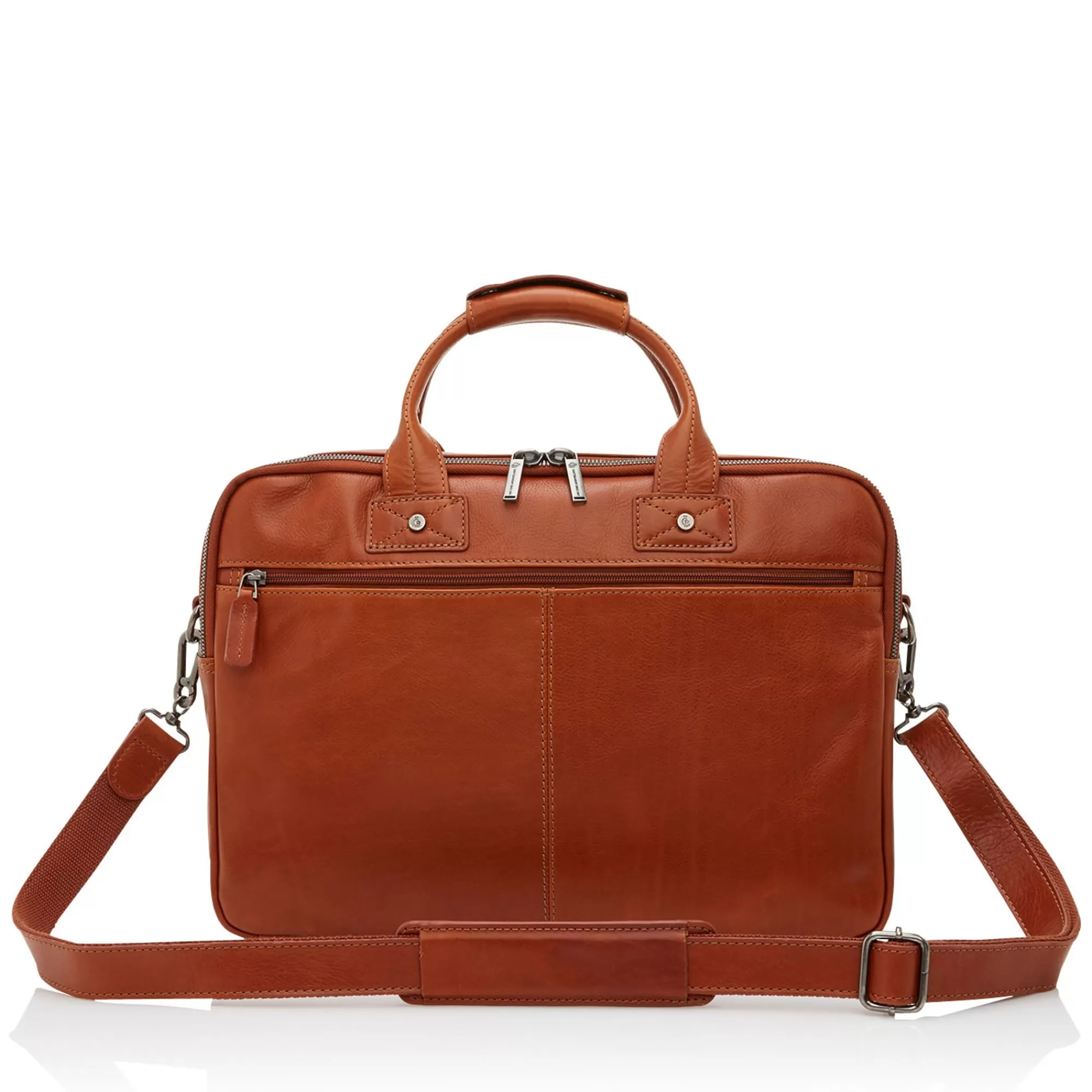 Store Firenze Laptop Bag 15.6" + Tablet Double Zip Light Brown Laptoptassen