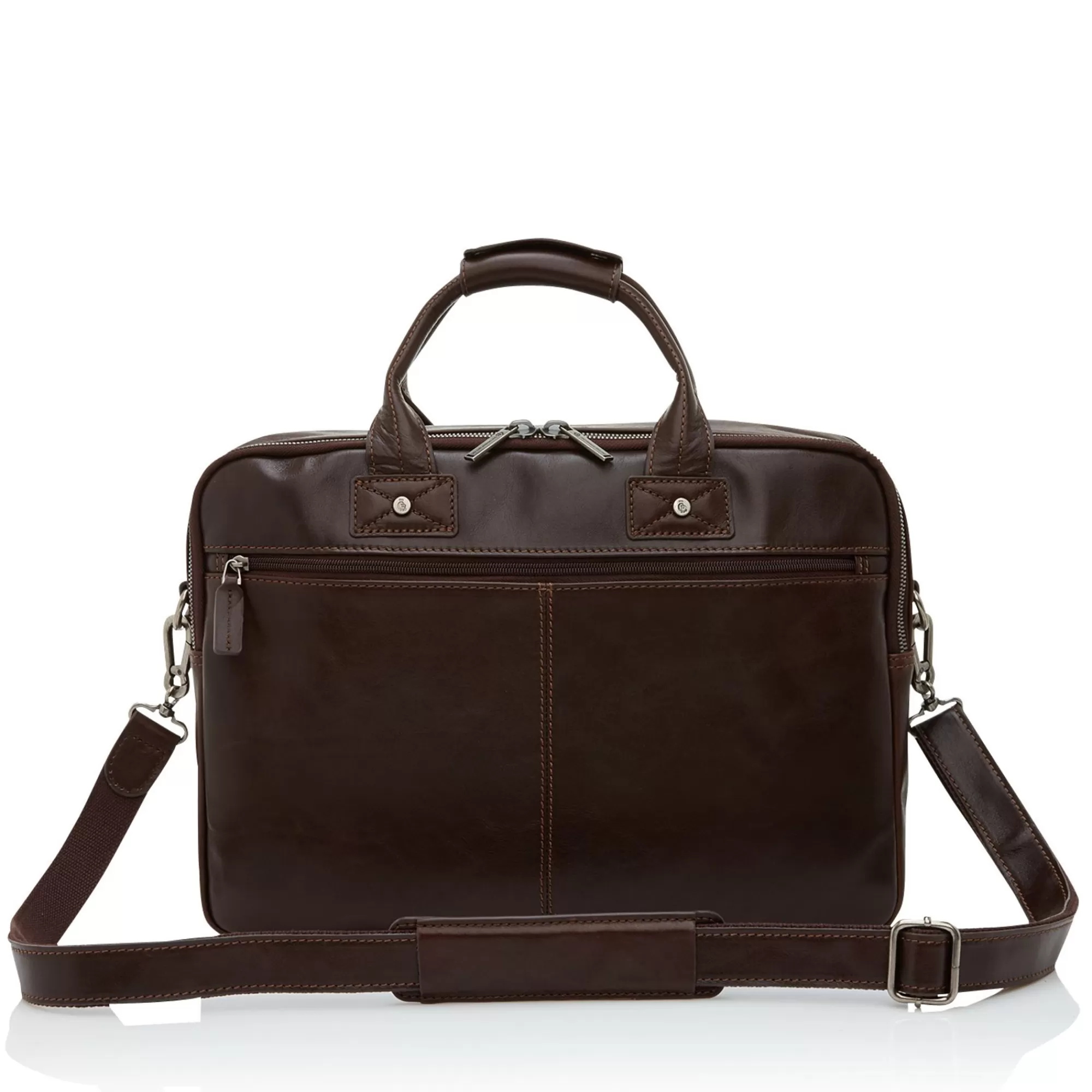 Outlet Firenze Laptop Bag 15.6" + Tablet Double Zip Mocca Laptoptassen