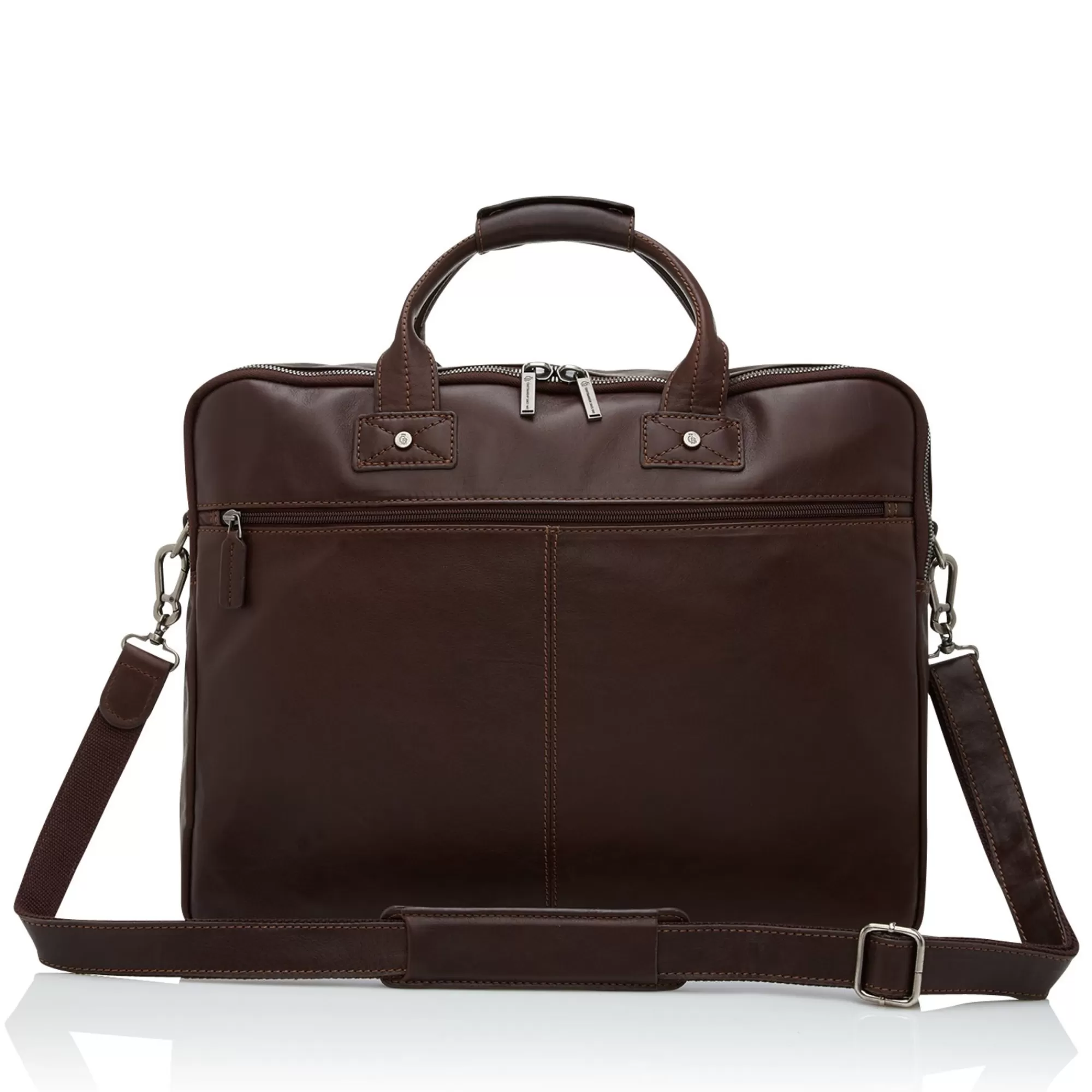 Online Firenze Laptop Bag 17" + Tablet Double Zip Mocca Laptoptassen