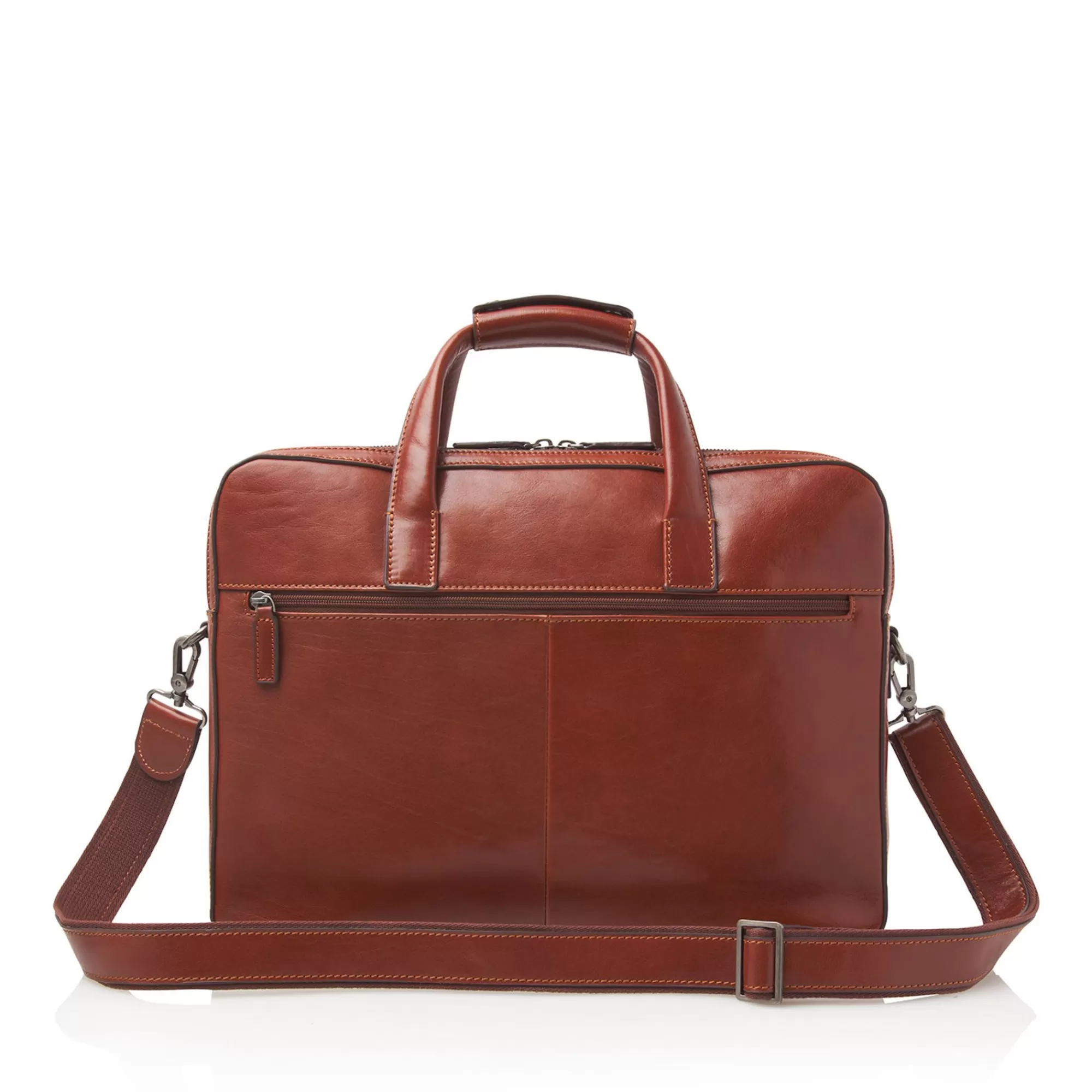 Online Gaucho Paul Laptop Bag 15.6" Double Zip Cognac Laptoptassen