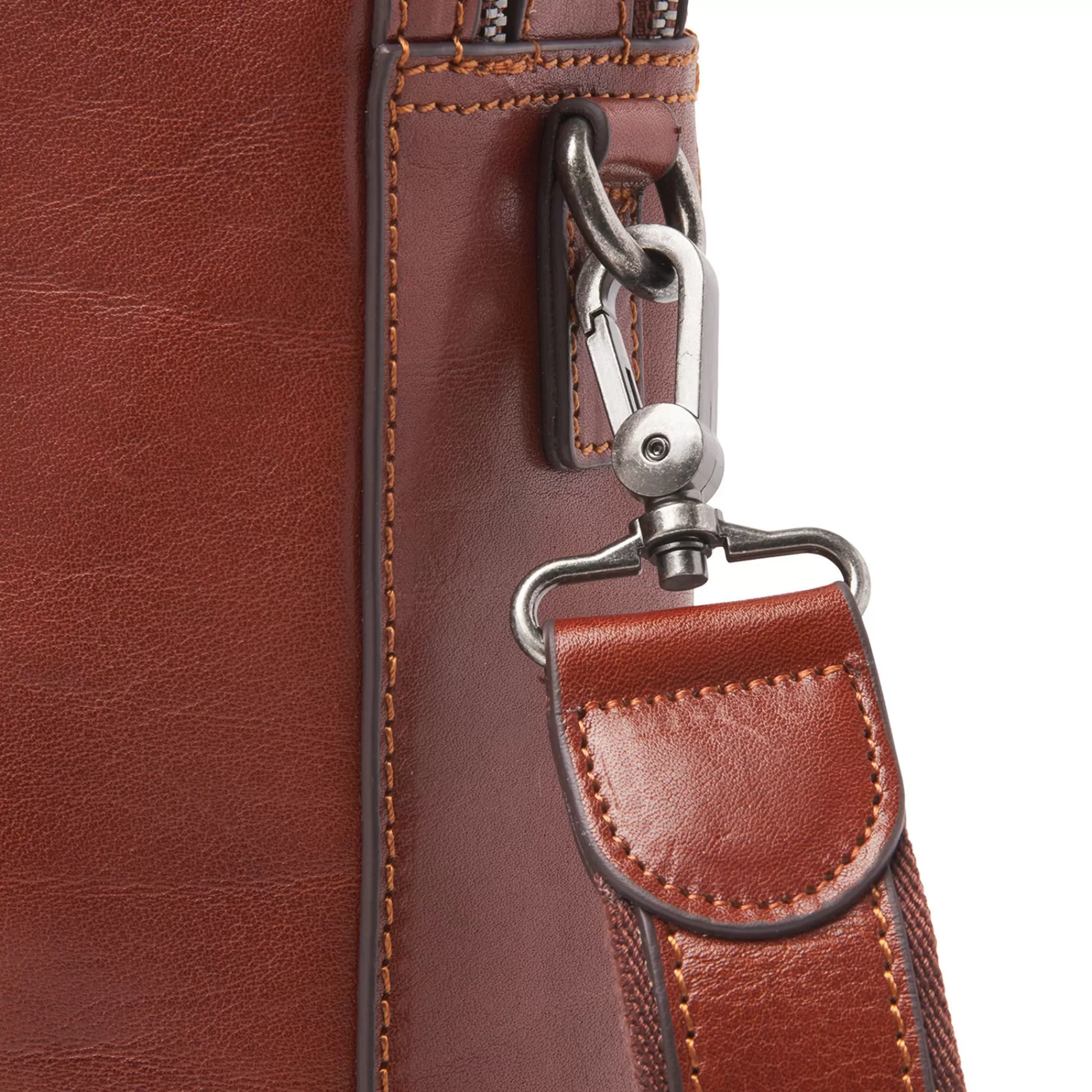 Online Gaucho Paul Laptop Bag 15.6" Double Zip Cognac Laptoptassen