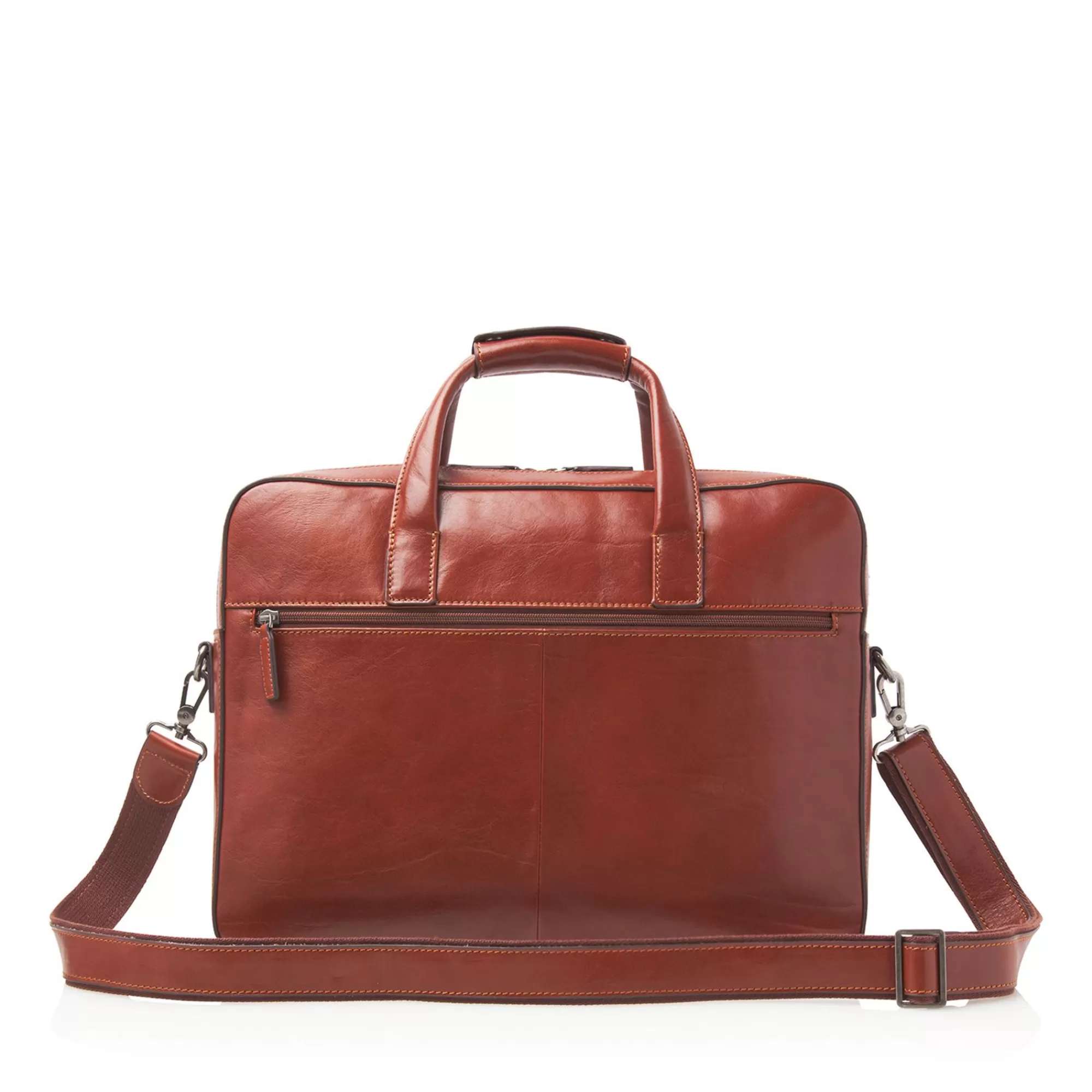 Fashion Gaucho Ted Laptop Bag 15.6" Single Zip Cognac Laptoptassen