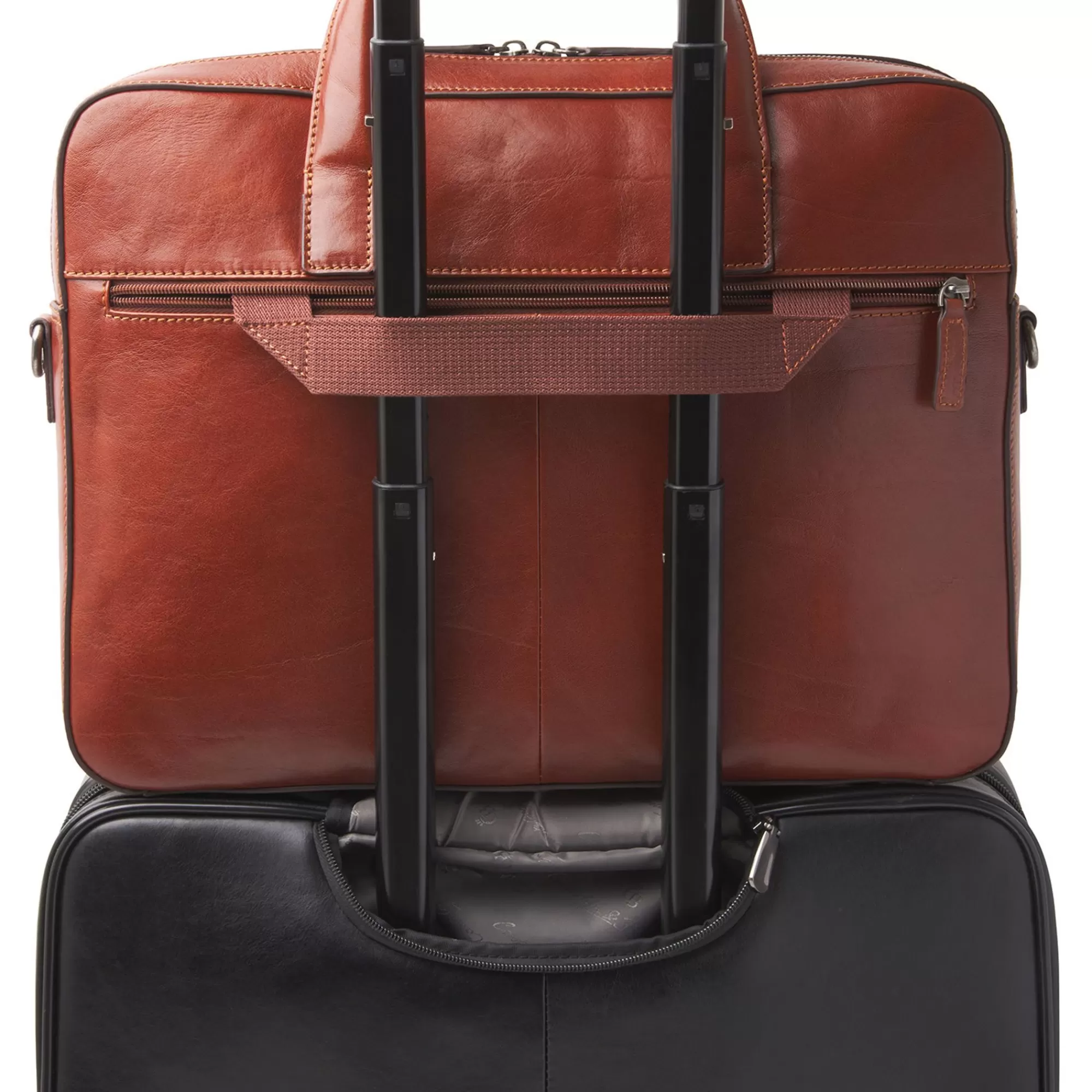 Fashion Gaucho Ted Laptop Bag 15.6" Single Zip Cognac Laptoptassen