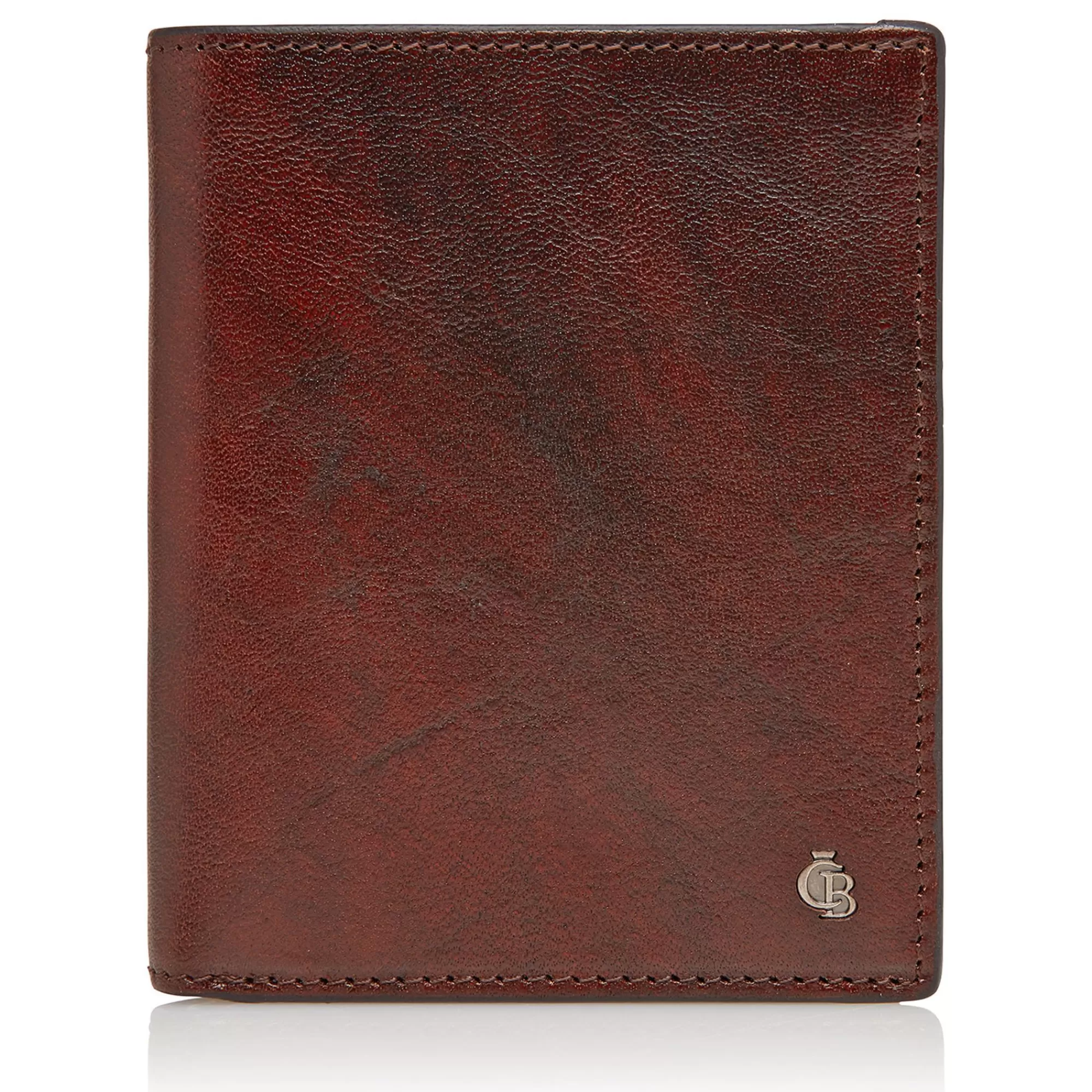 Hot Rien 9 Card Tri Fold Wallet Cognac Heren Portemonnees