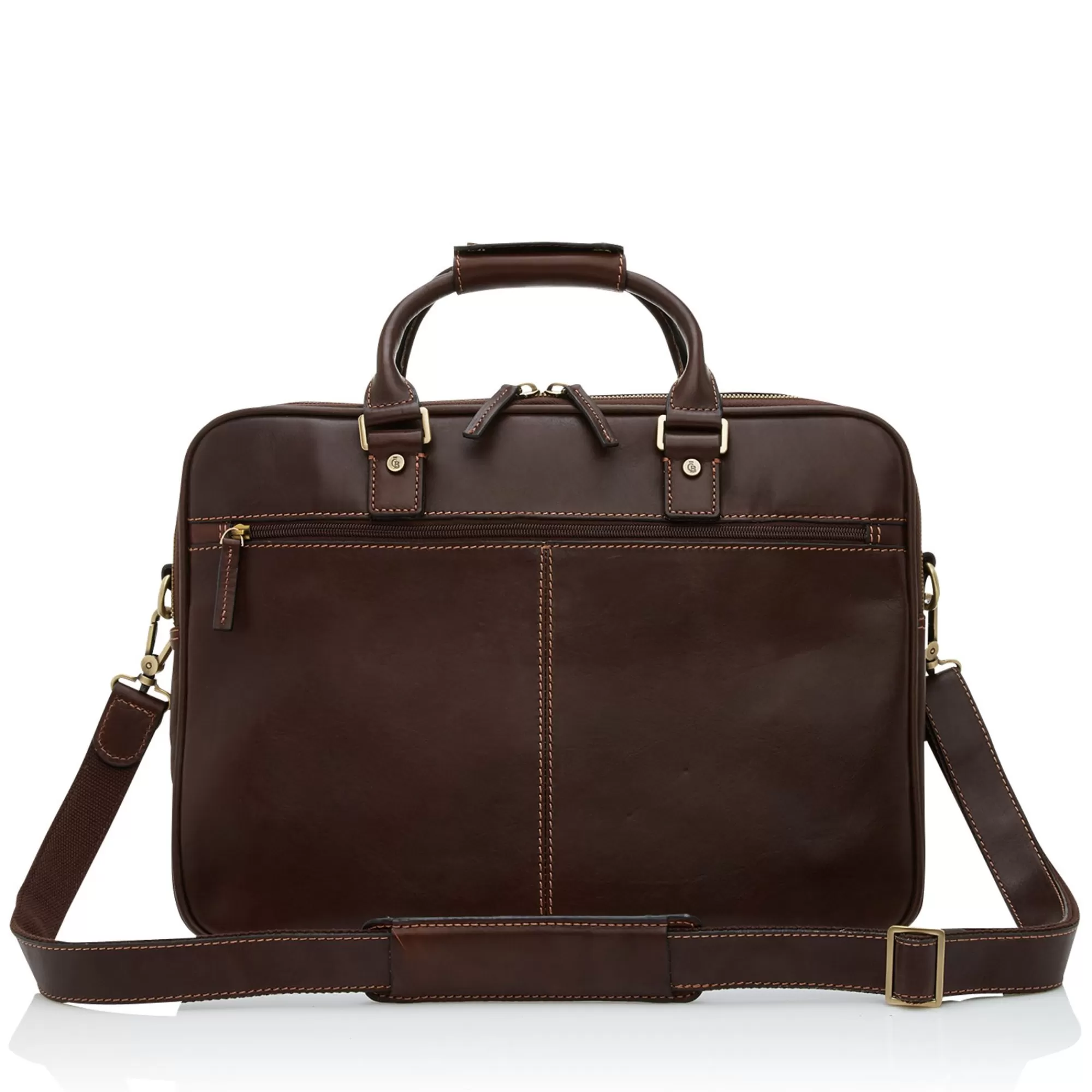 Outlet Verona Laptop Bag 15.6" + Tablet Double Zip Mocca Laptoptassen