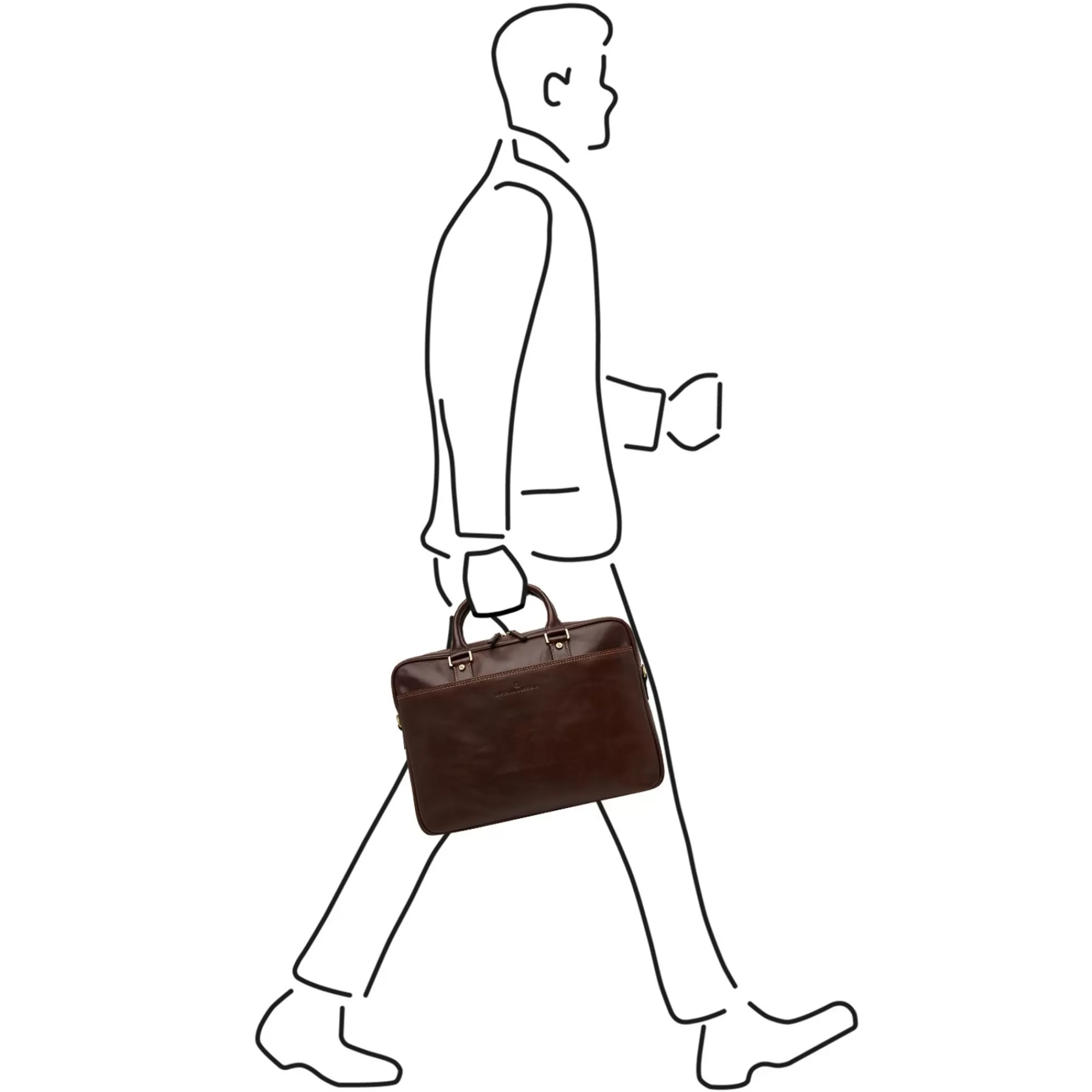 Store Verona Laptop Bag 15.6" + Tablet Single Zip Mocca Laptoptassen