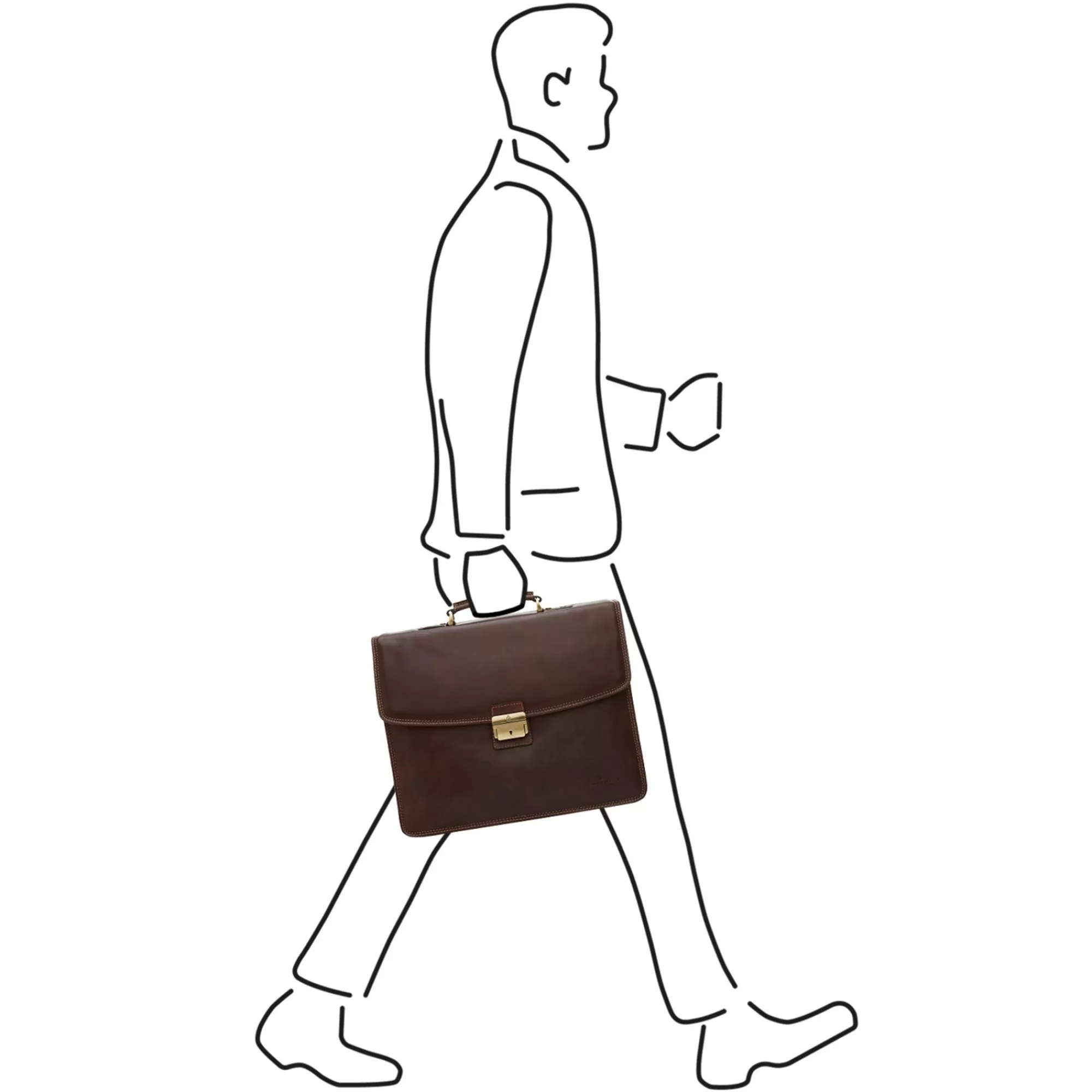 New Verona Laptop Bag 15.6" + Tablet Triple Pocket Mocca Aktetassen