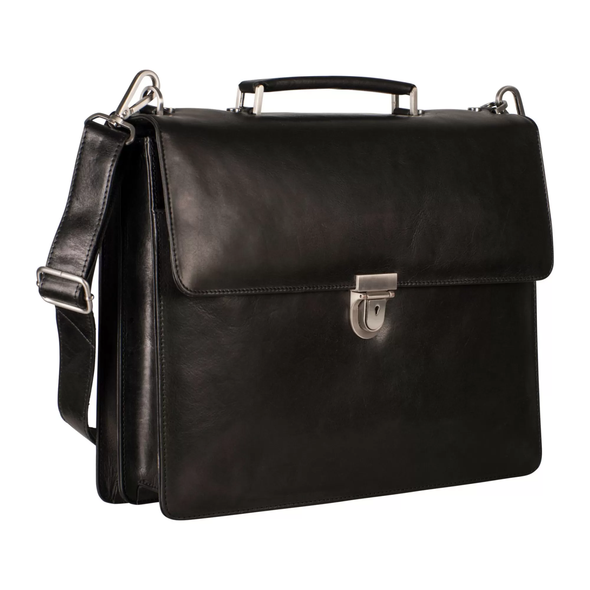 Best Cambridge Briefcase 2 Compartments Black Aktetassen