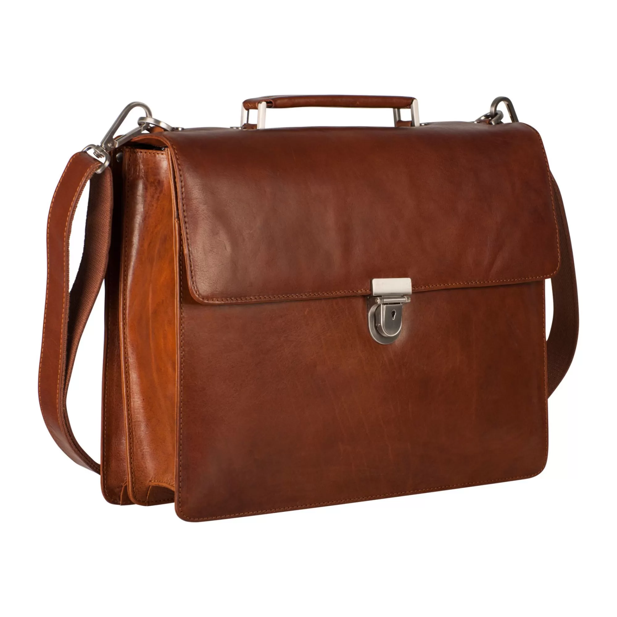 Shop Cambridge Briefcase 2 Compartments Cognac Aktetassen