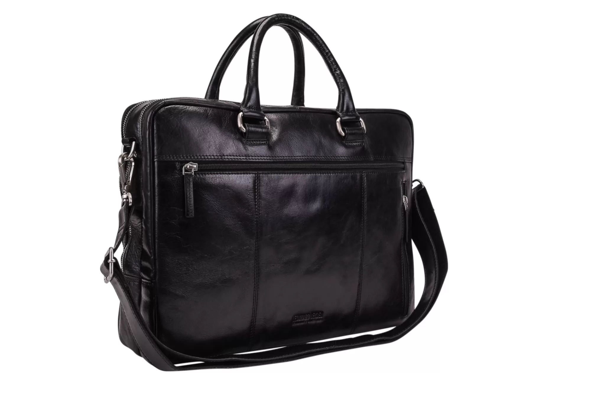 Flash Sale Cambridge Zipped Briefcase 2 Compartments Black Laptoptassen