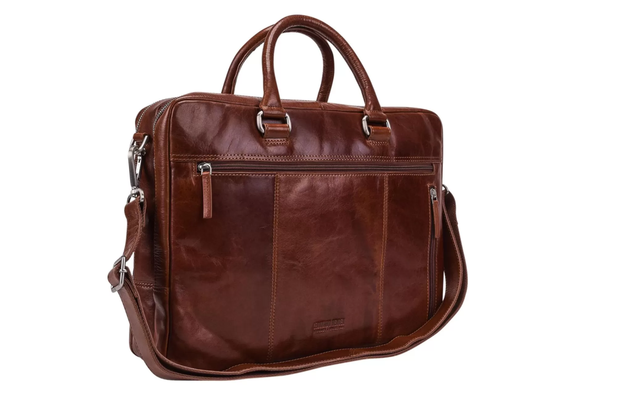 Flash Sale Cambridge Zipped Briefcase 2 Compartments Cognac Laptoptassen