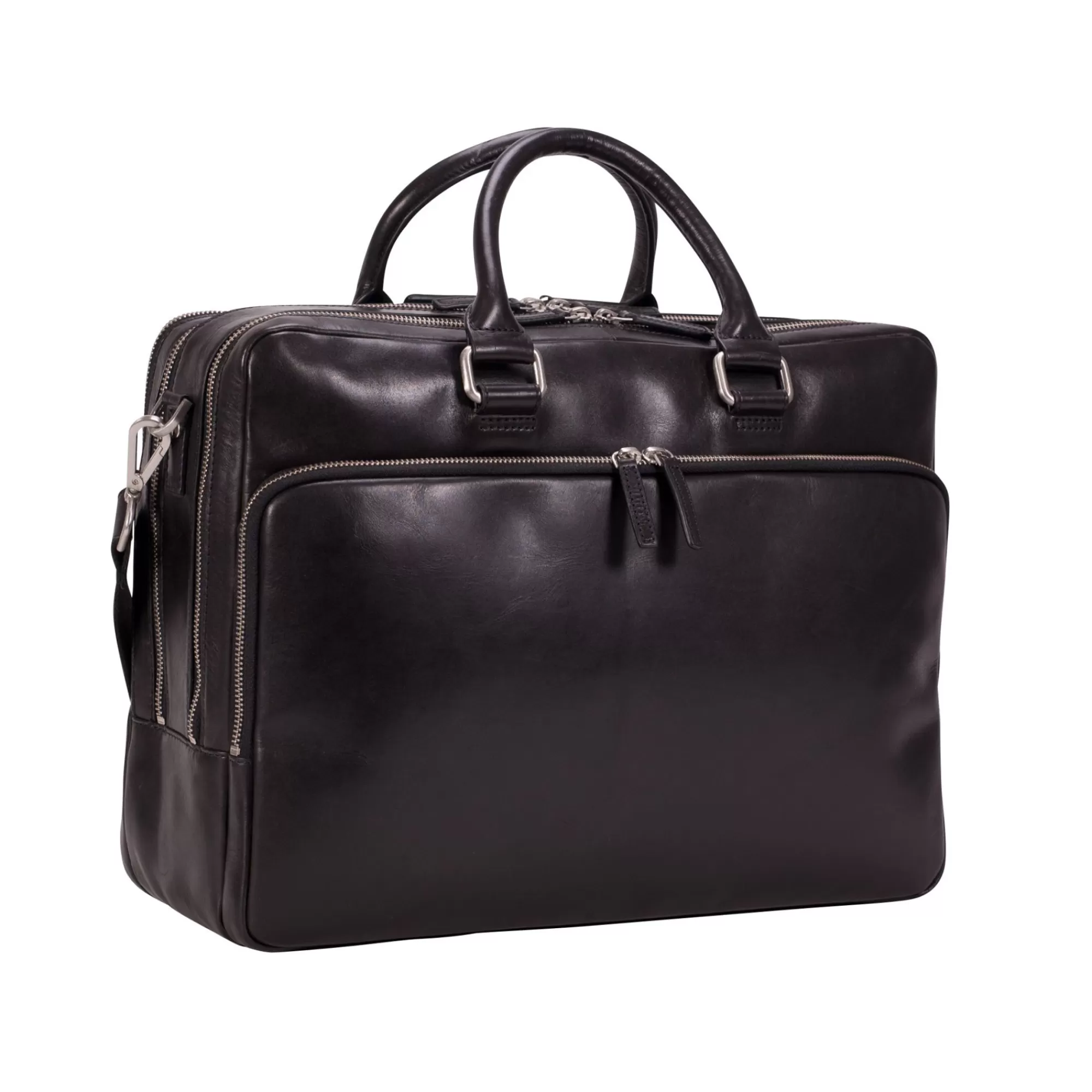 Best Cambridge Zipped Briefcase 3 Compartments Black Laptoptassen