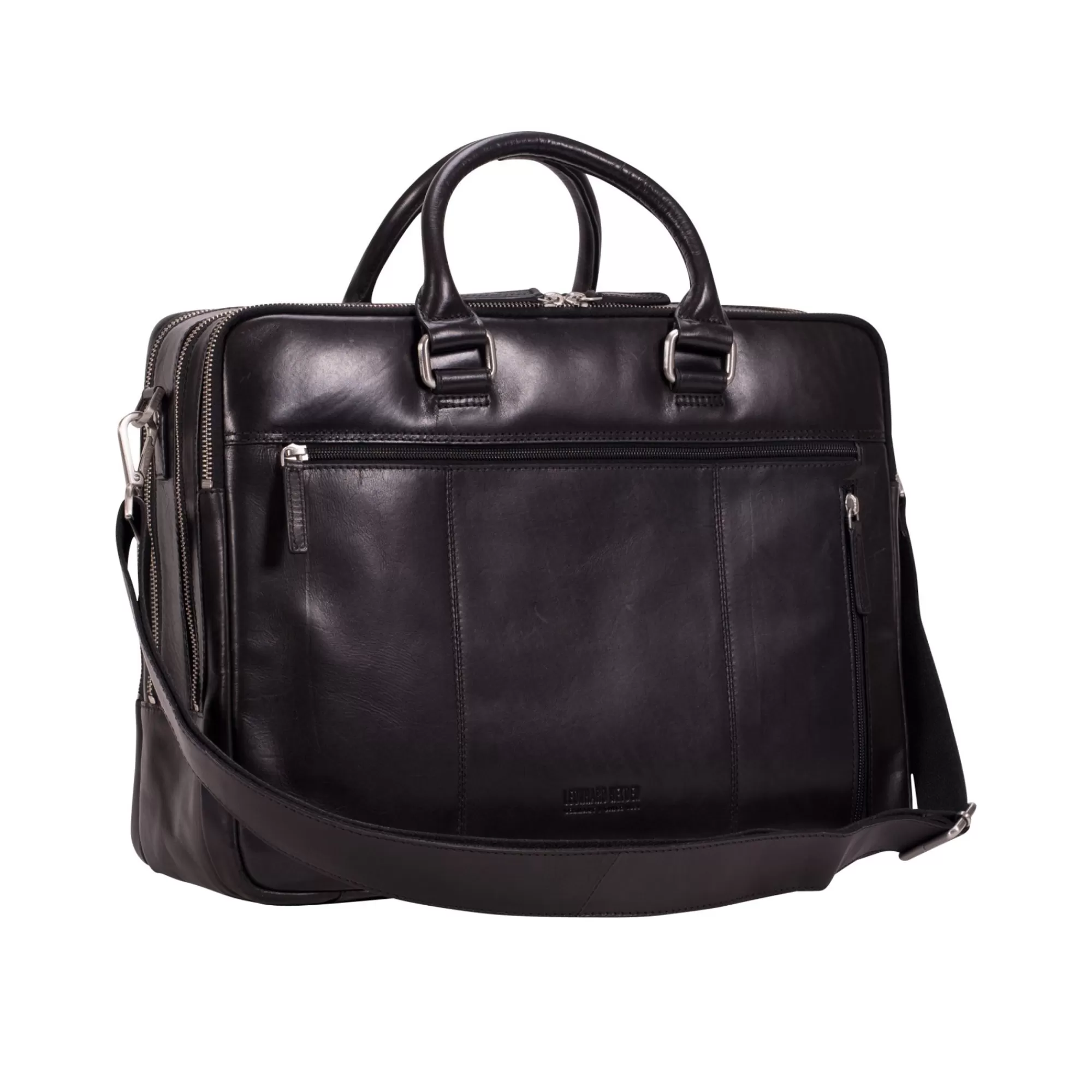 Best Cambridge Zipped Briefcase 3 Compartments Black Laptoptassen