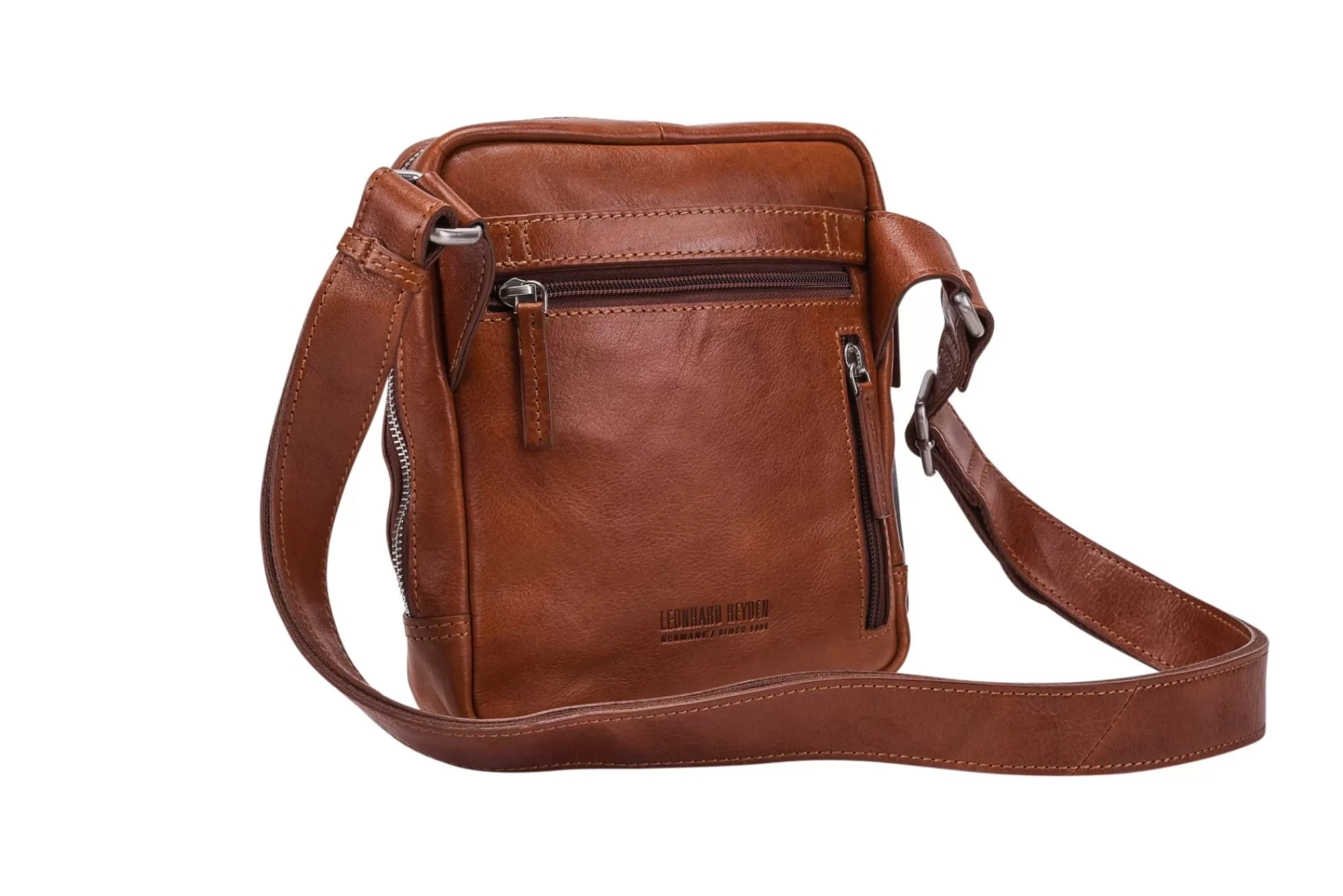 New Cambridge Zipped Messenger Bag S Cognac Herentassen