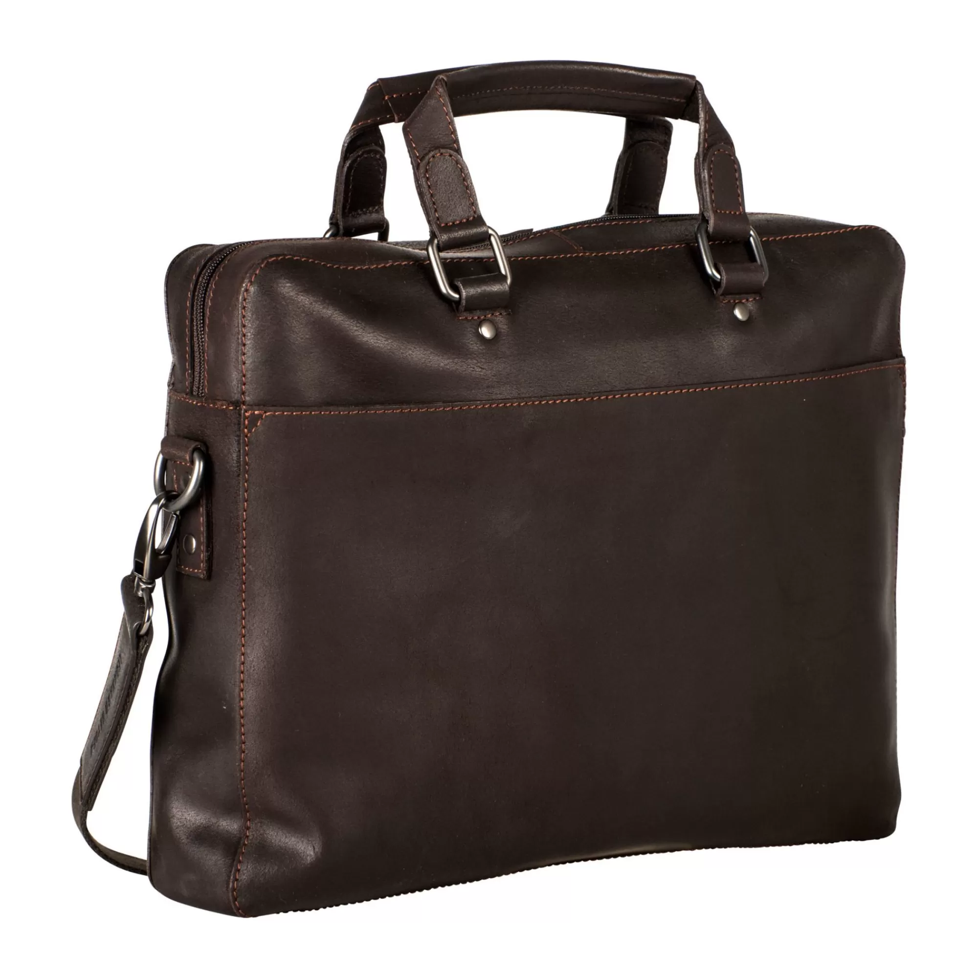 Online Dakota Zipped Briefcase 1 Compartment Brown Laptoptassen