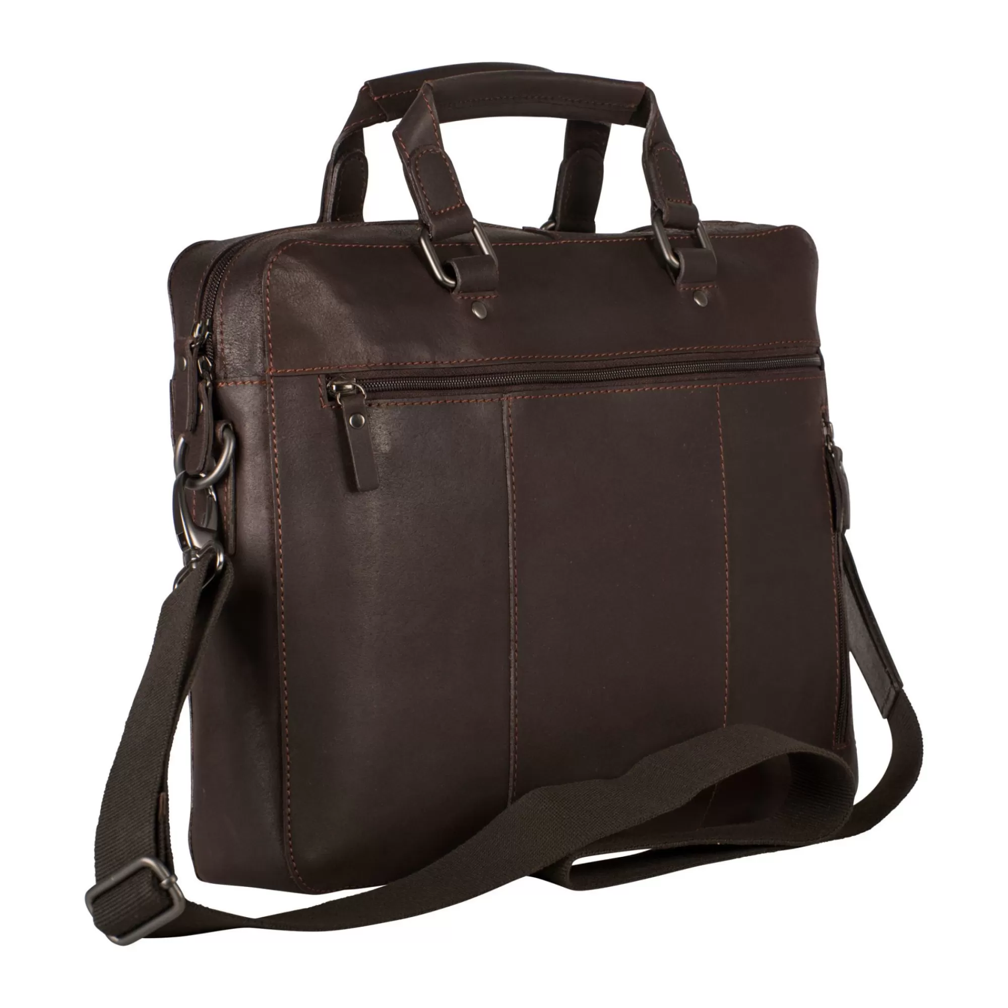 Online Dakota Zipped Briefcase 1 Compartment Brown Laptoptassen