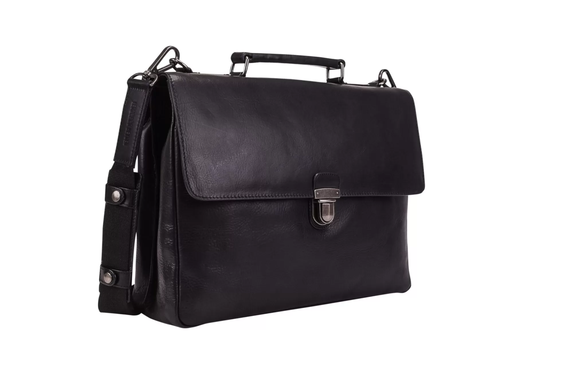 Cheap Roma Briefcase 2 Compartments Black Aktetassen