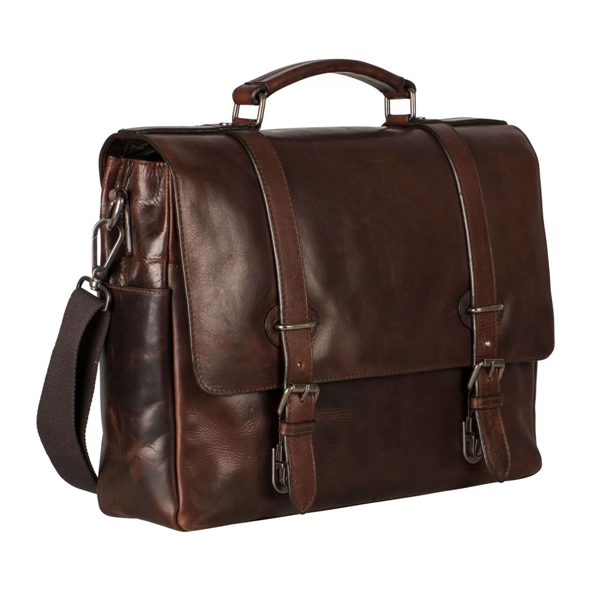 Cheap Roma Briefcase 2 Compartments Brown Aktetassen