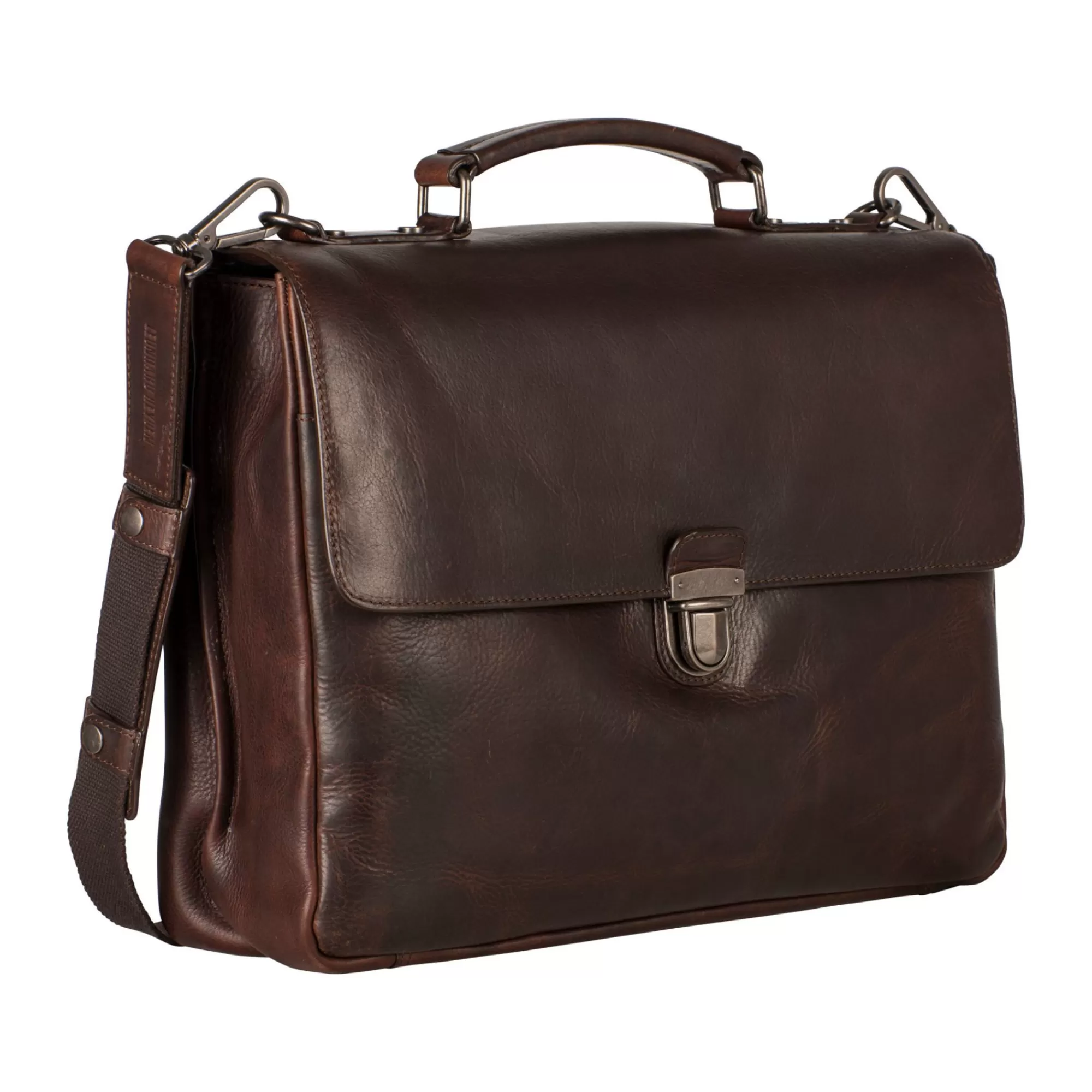 Cheap Roma Briefcase 2 Compartments Brown Aktetassen