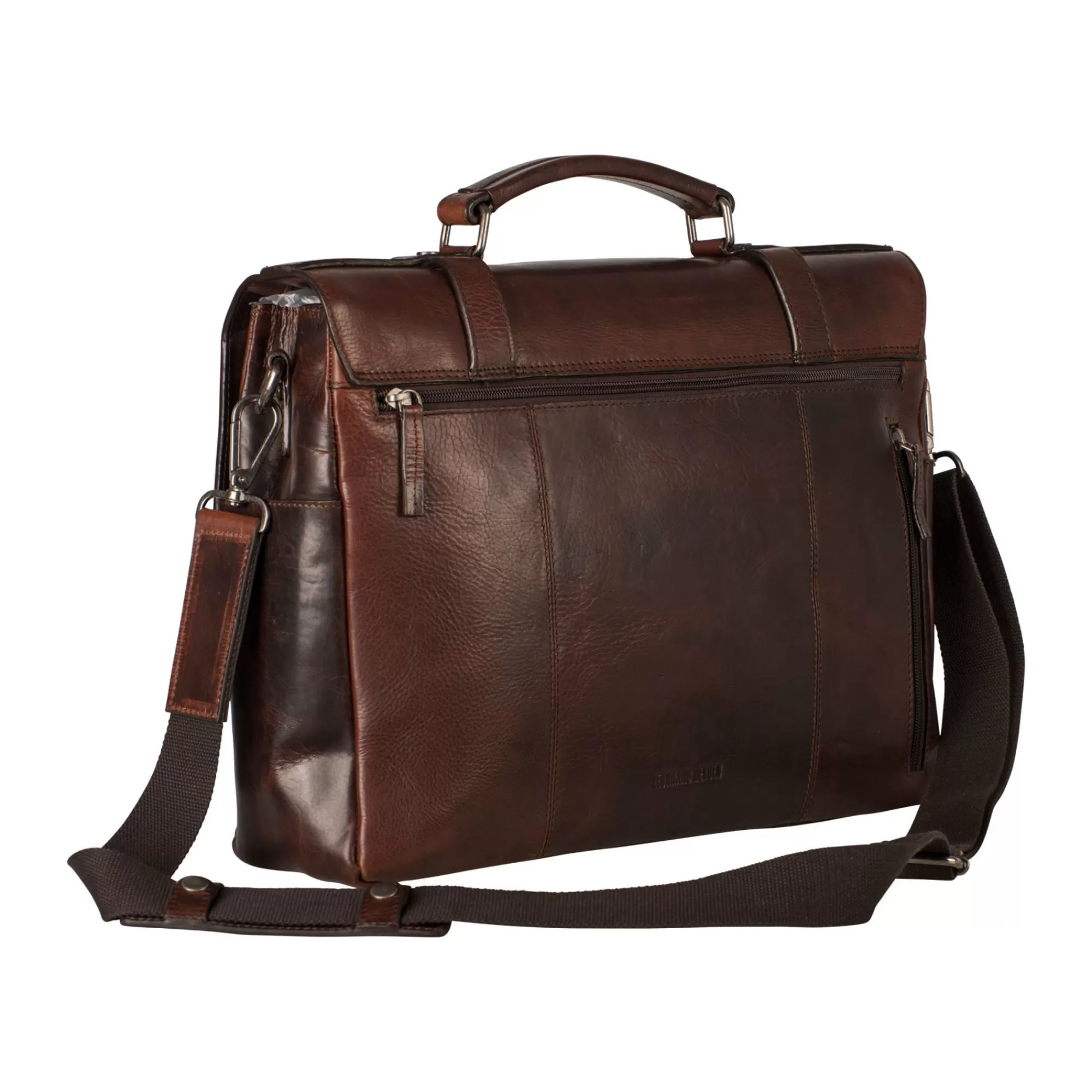 Cheap Roma Briefcase 2 Compartments Brown Aktetassen