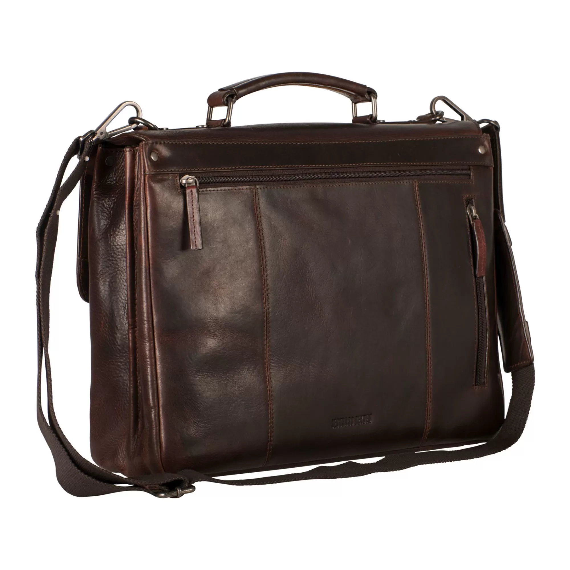 Cheap Roma Briefcase 2 Compartments Brown Aktetassen