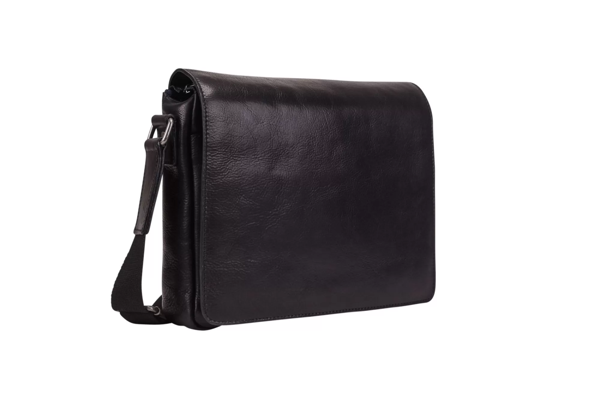 Online Roma Messenger Bag M Black Laptoptassen