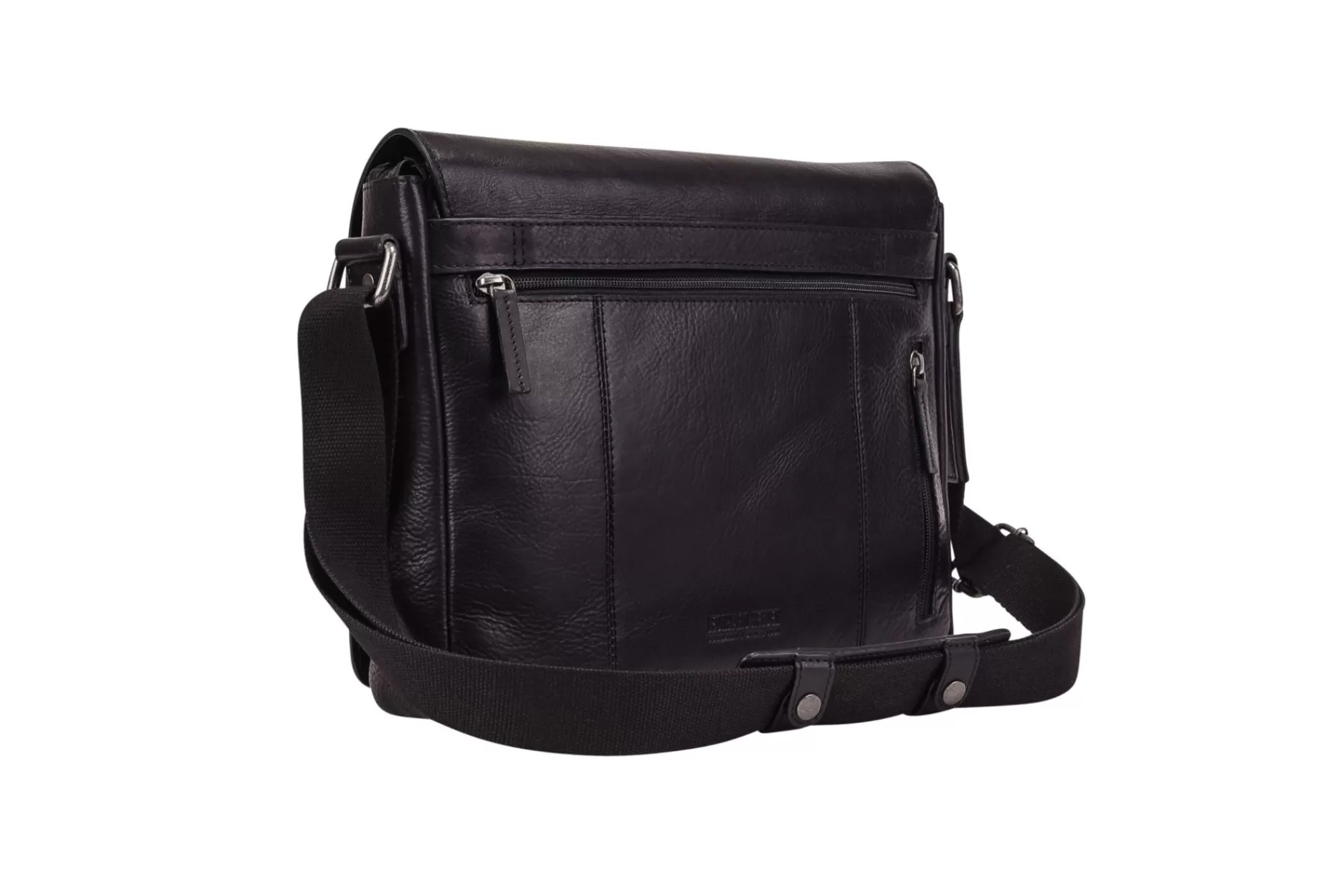 Online Roma Messenger Bag M Black Laptoptassen