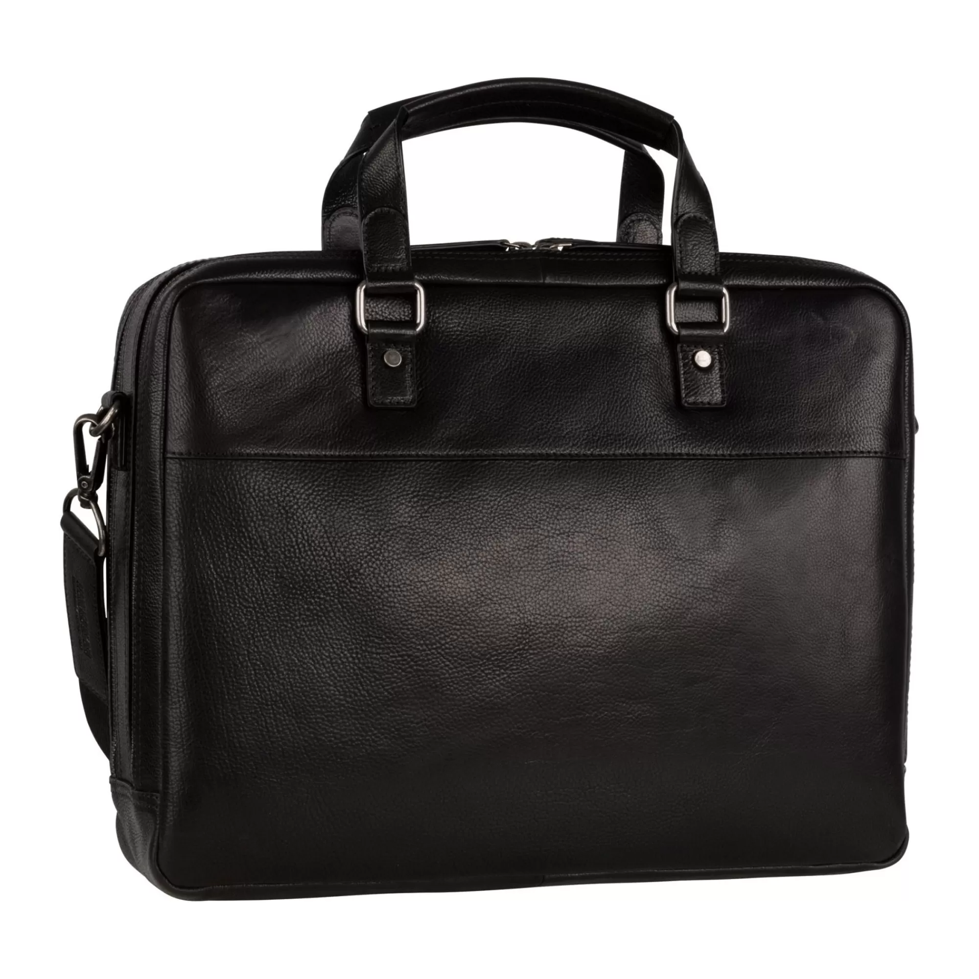 Discount Roma Zipped Briefcase 2 Compartments Black Laptoptassen