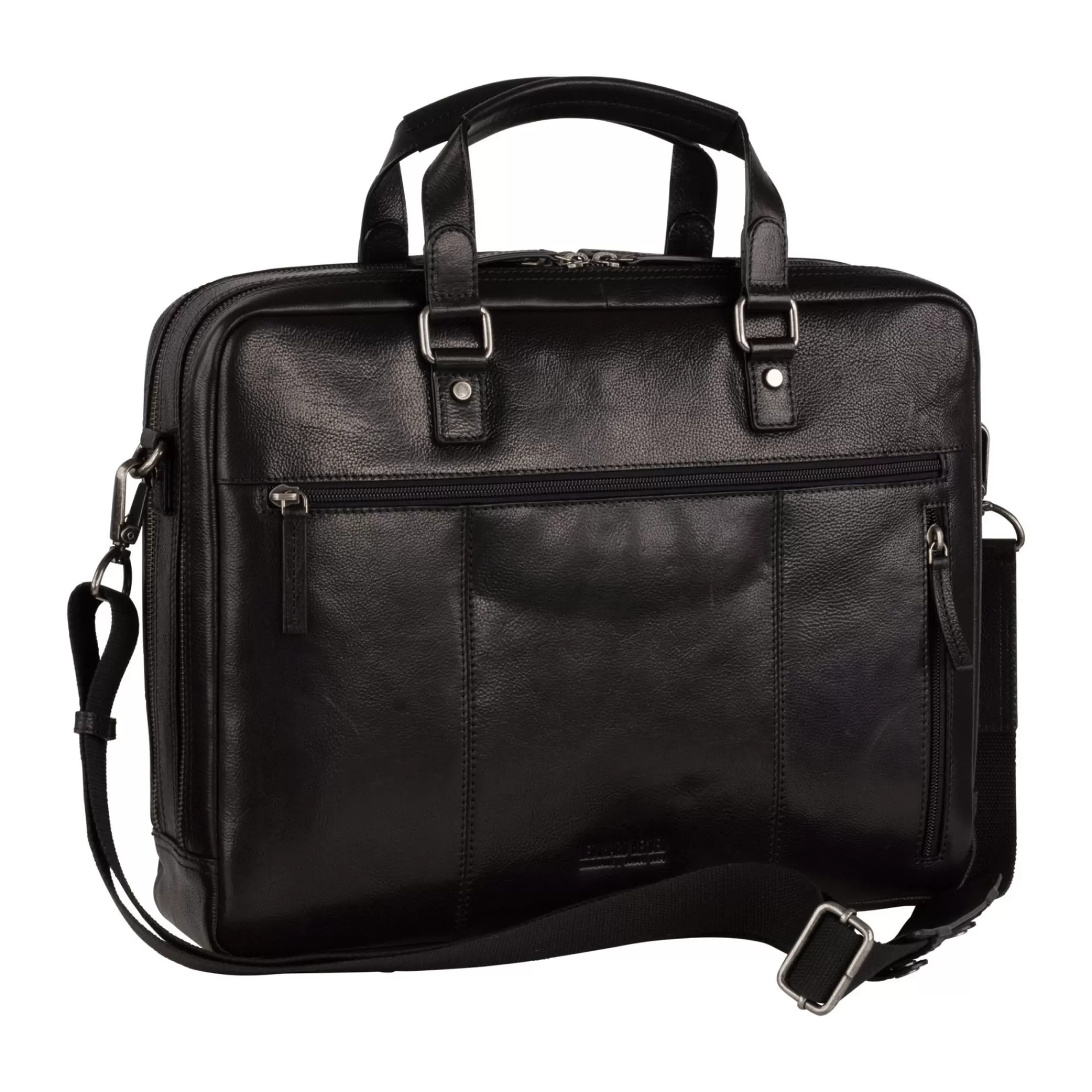 Discount Roma Zipped Briefcase 2 Compartments Black Laptoptassen