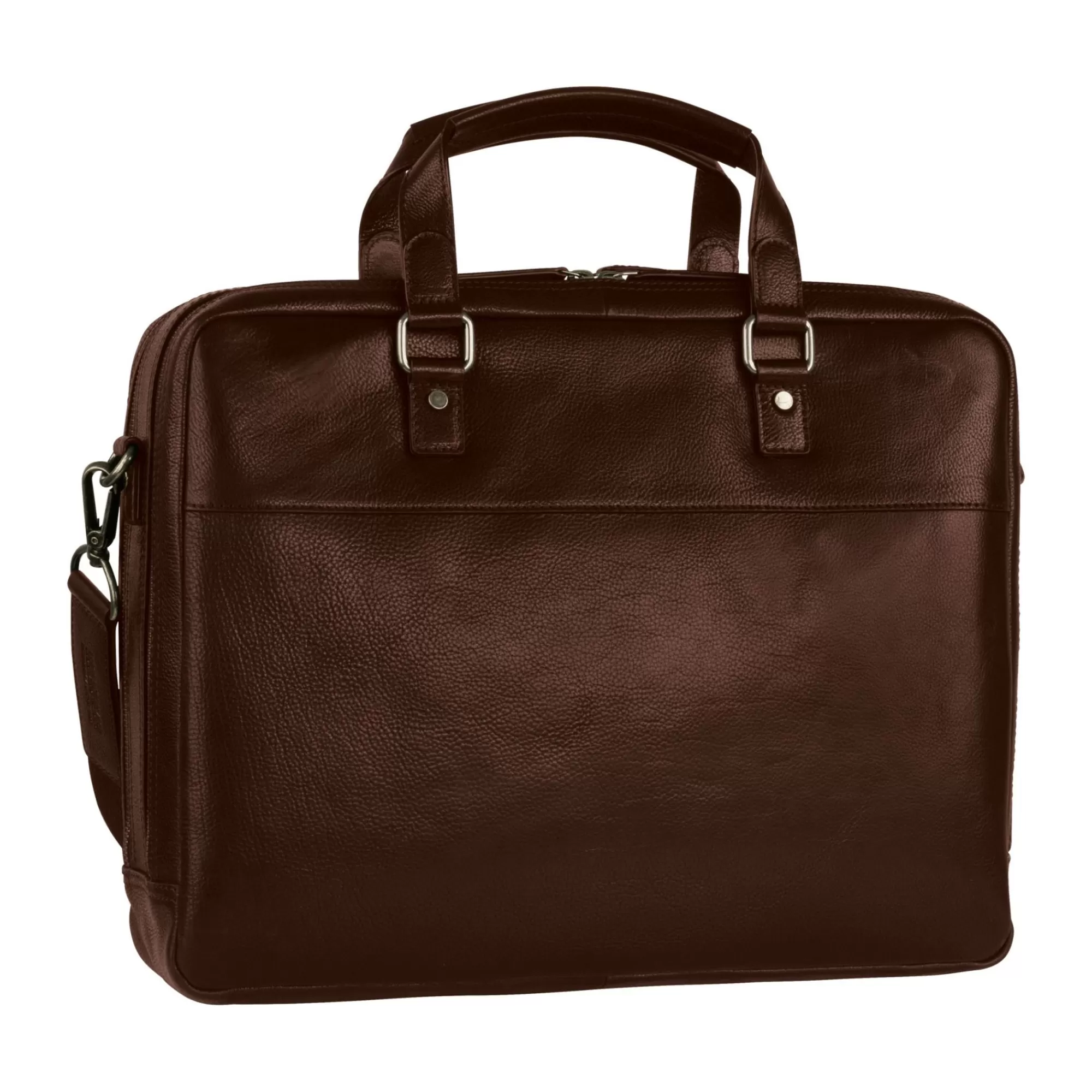 Online Roma Zipped Briefcase 2 Compartments Brown Laptoptassen