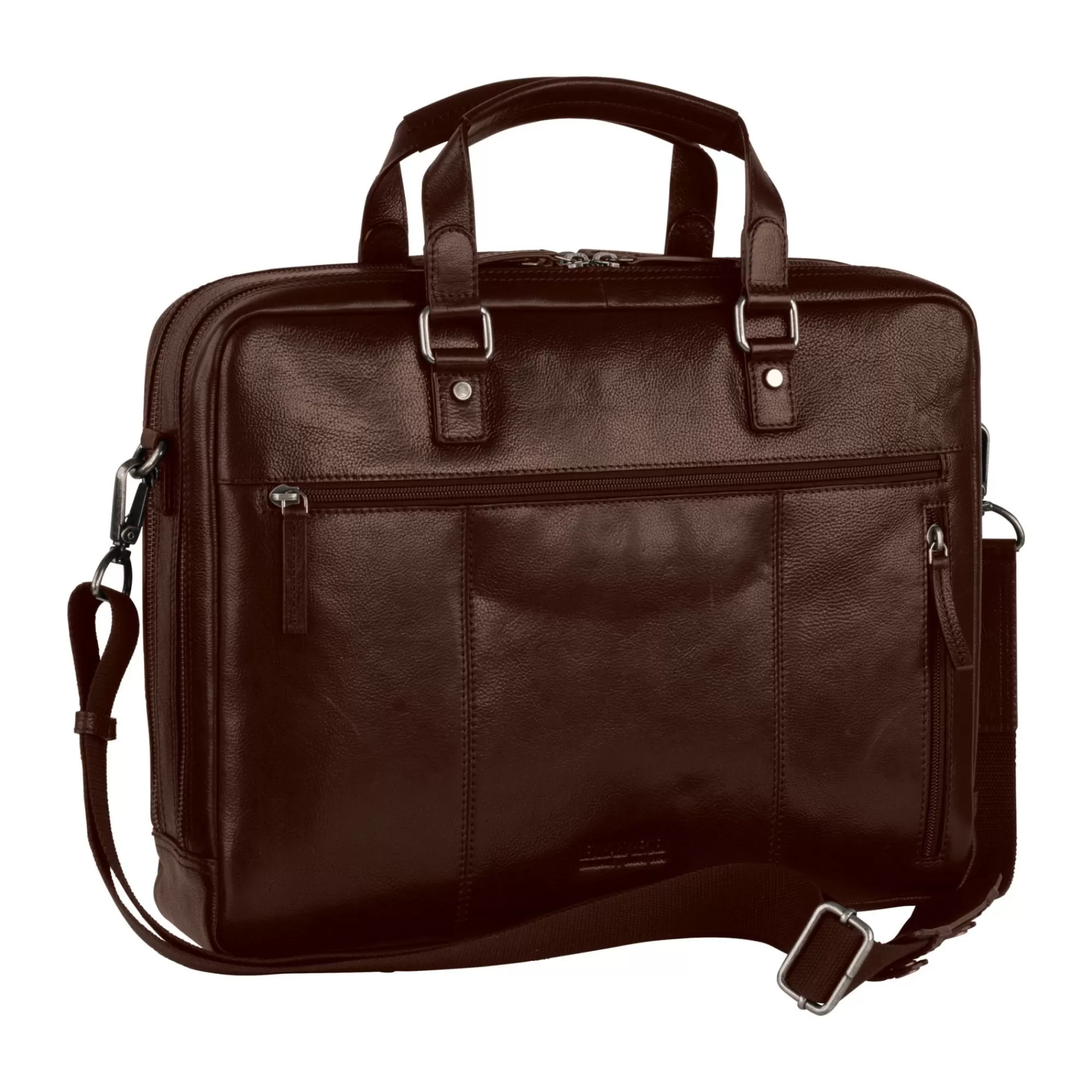 Online Roma Zipped Briefcase 2 Compartments Brown Laptoptassen