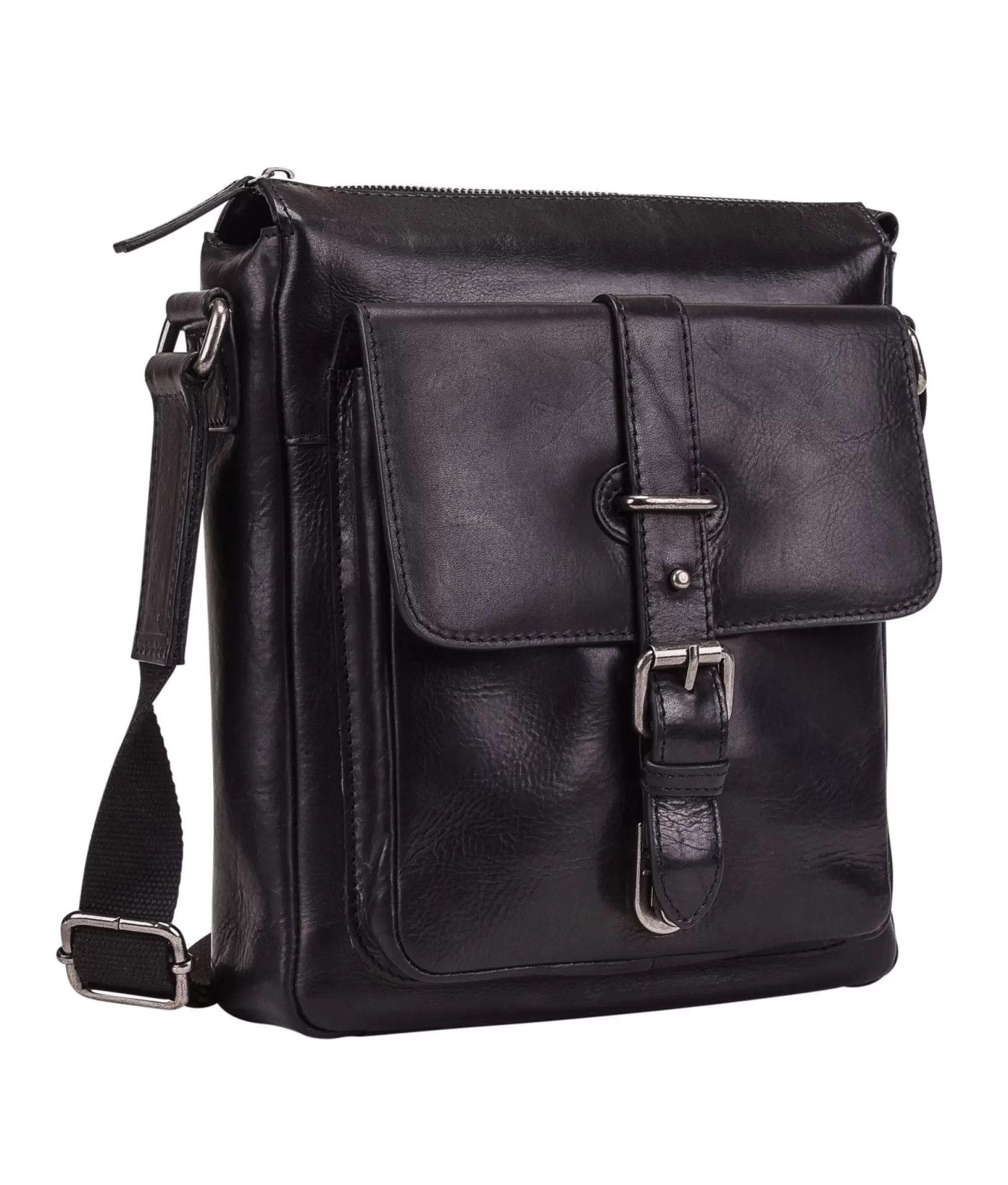 Cheap Roma Zipped Messenger Bag S Black Herentassen