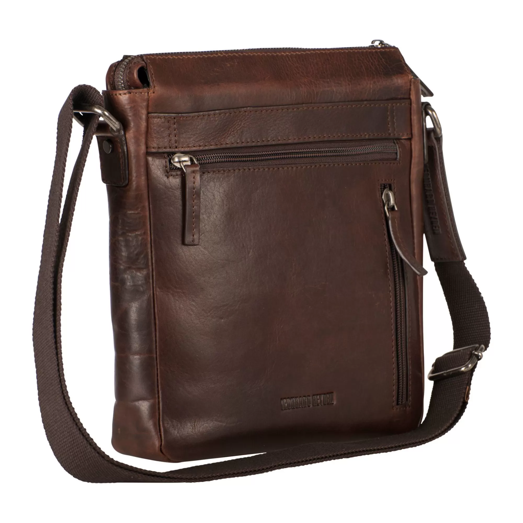 Hot Roma Zipped Messenger Bag S Brown Herentassen