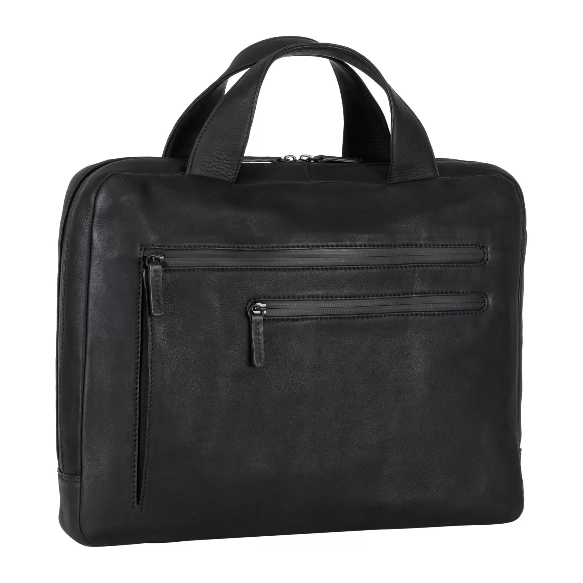 Best Sale The Hague Zipped Briefcase 1 Compartment Black Laptoptassen