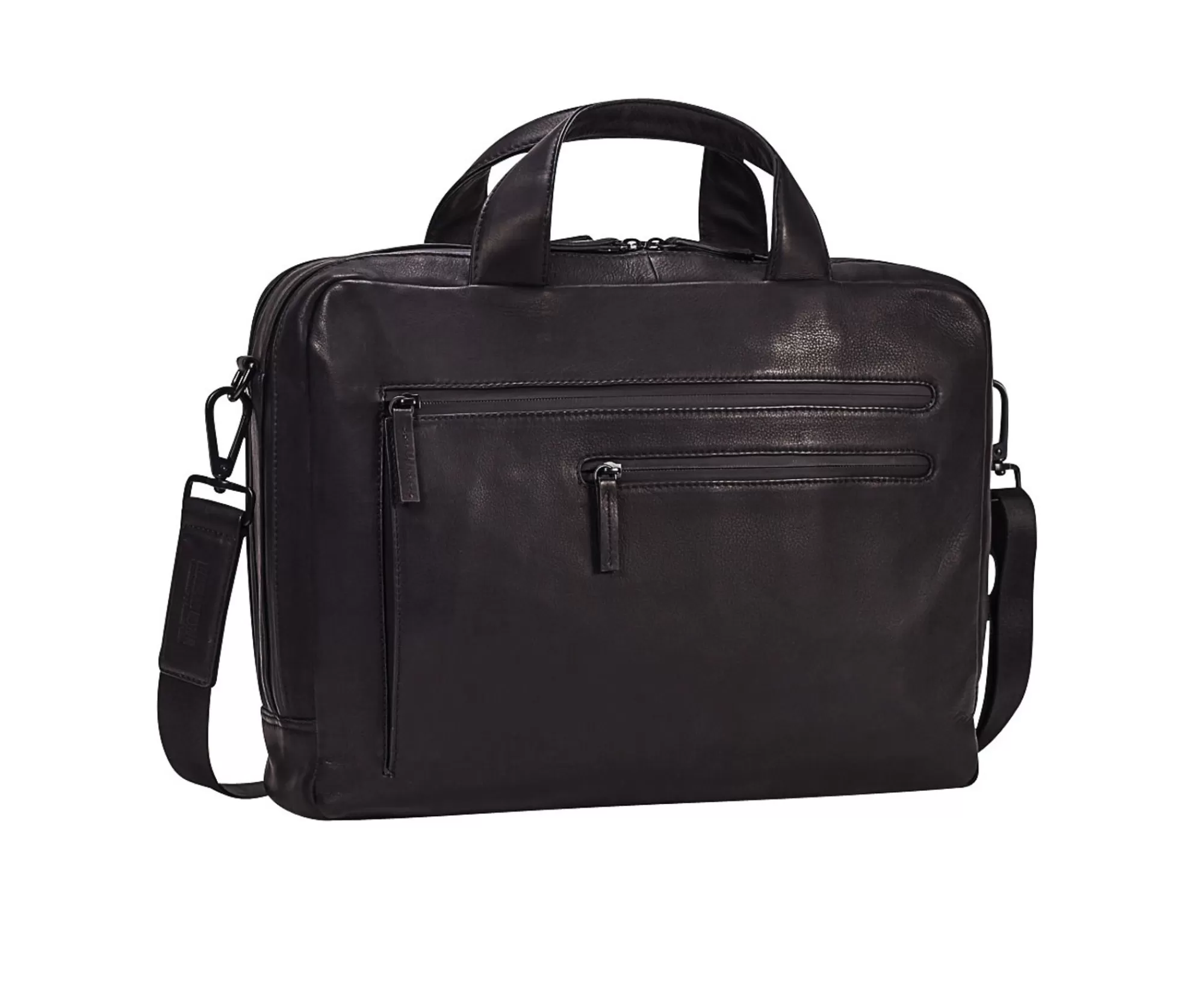 Flash Sale The Hague Zipped Briefcase 2 Compartments Black Laptoptassen