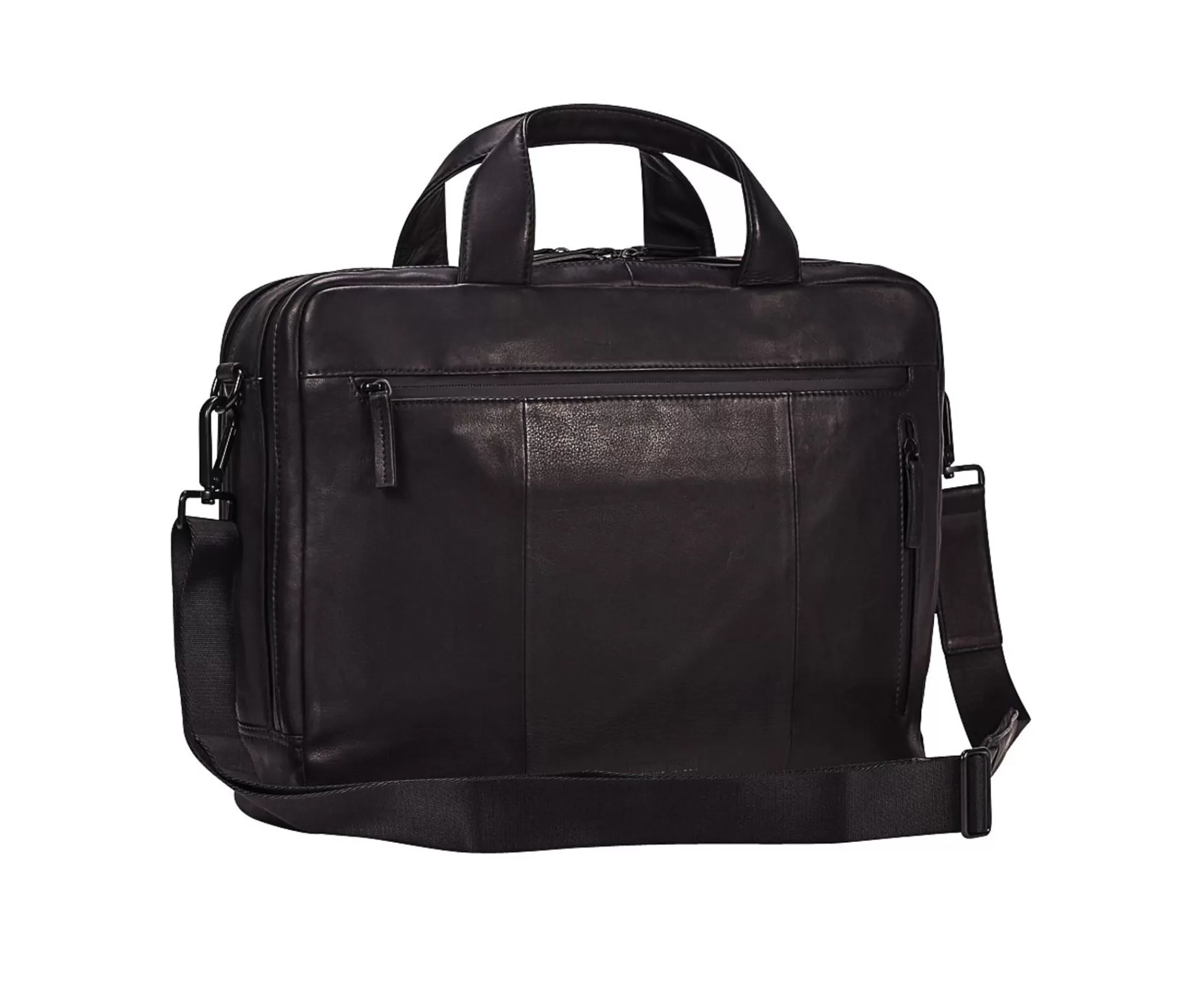 Flash Sale The Hague Zipped Briefcase 2 Compartments Black Laptoptassen