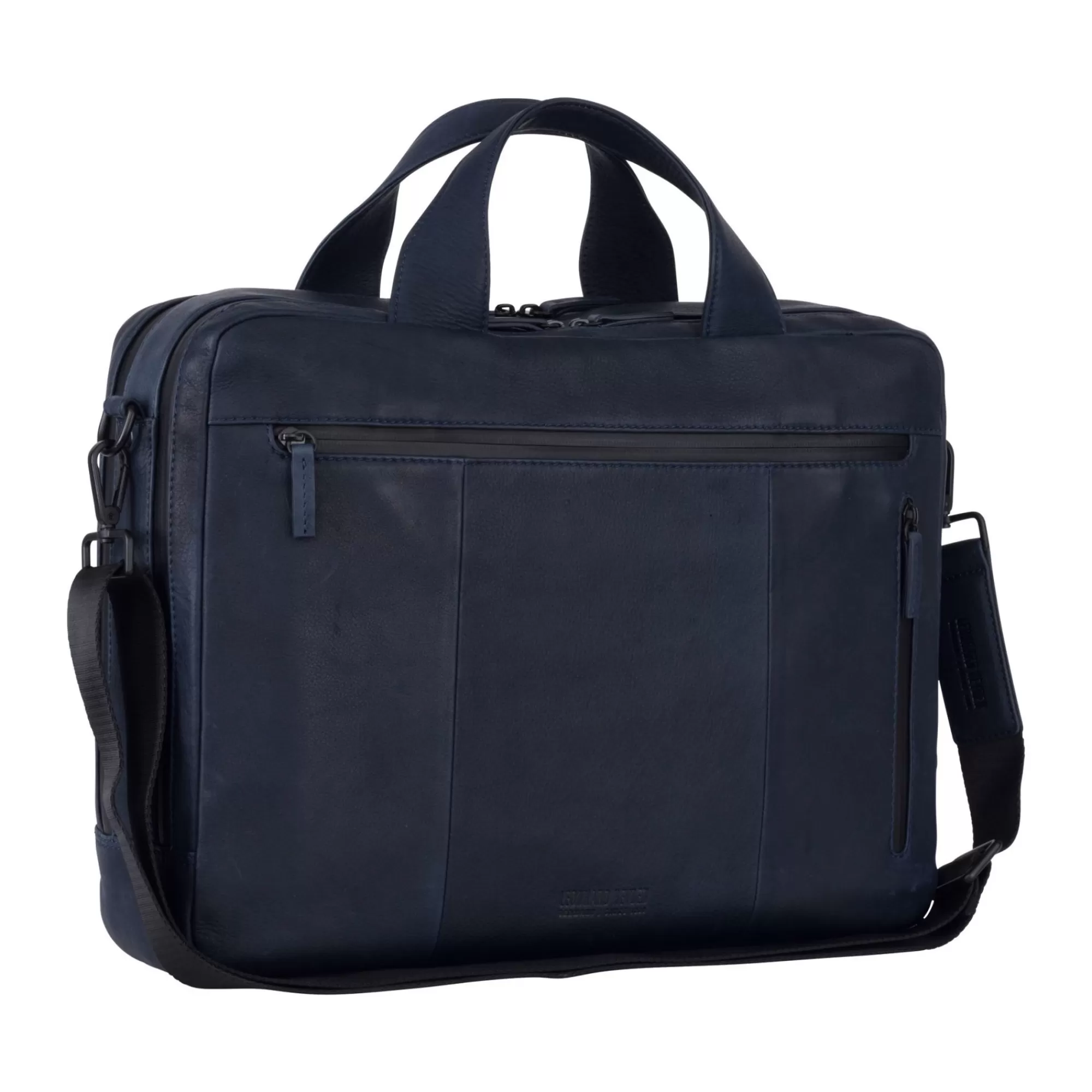 Clearance The Hague Zipped Briefcase 2 Compartments Blue Laptoptassen