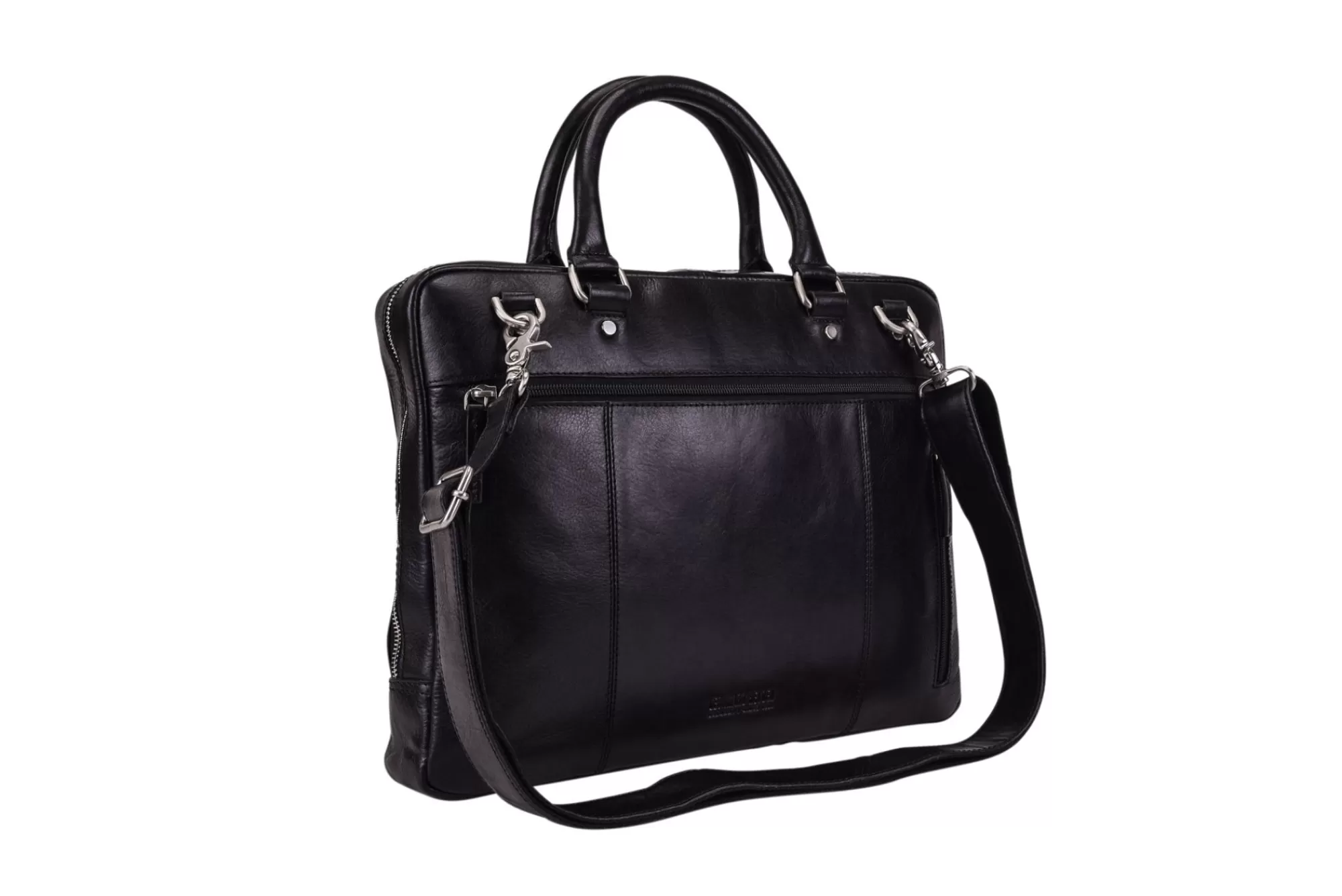 Clearance Zipped Briefcase 1 Compartment Black Laptoptassen