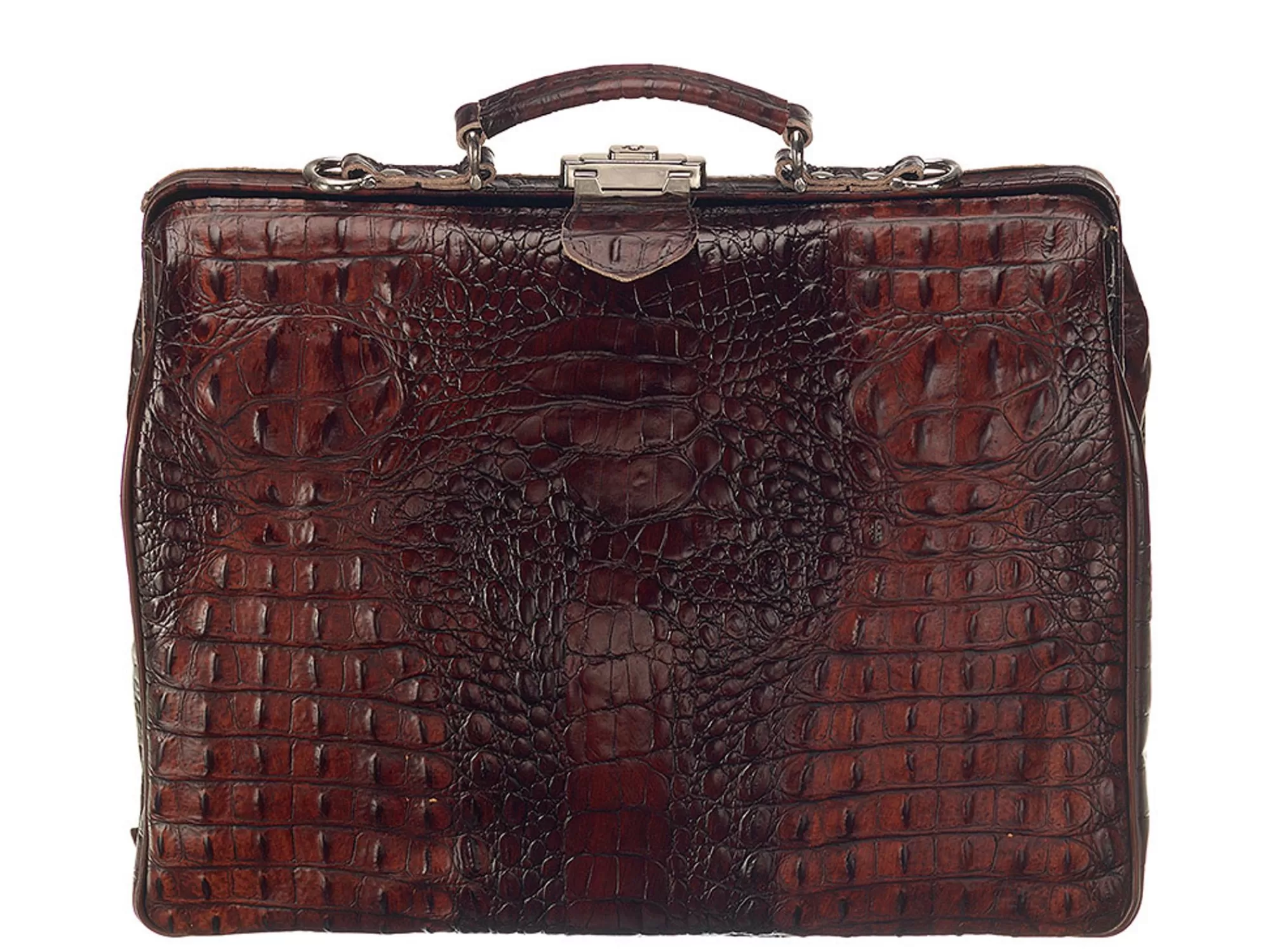 Store The Classic Large Bruin Croco Aktetassen