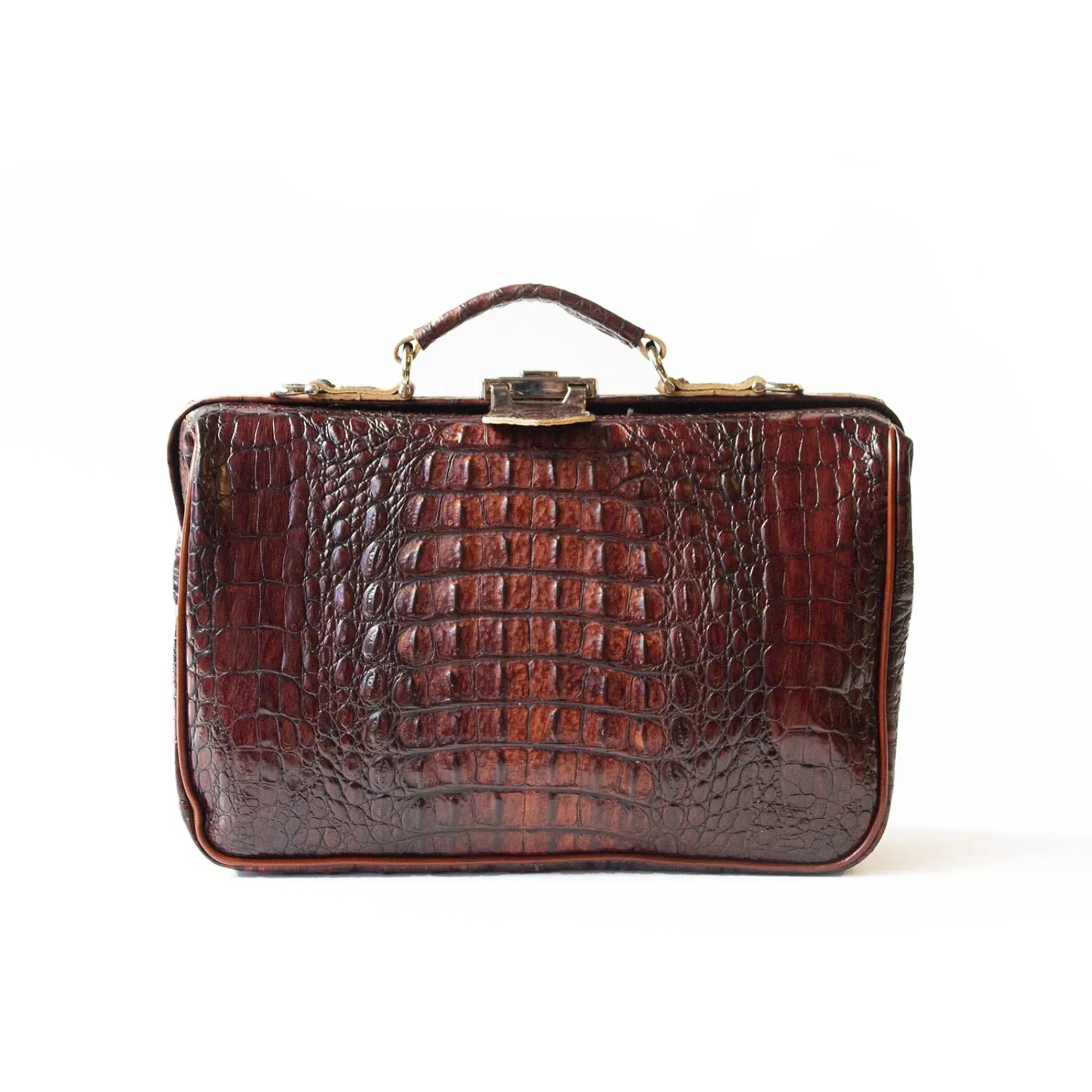 Store The Classic Small Cognac Croco Aktetassen