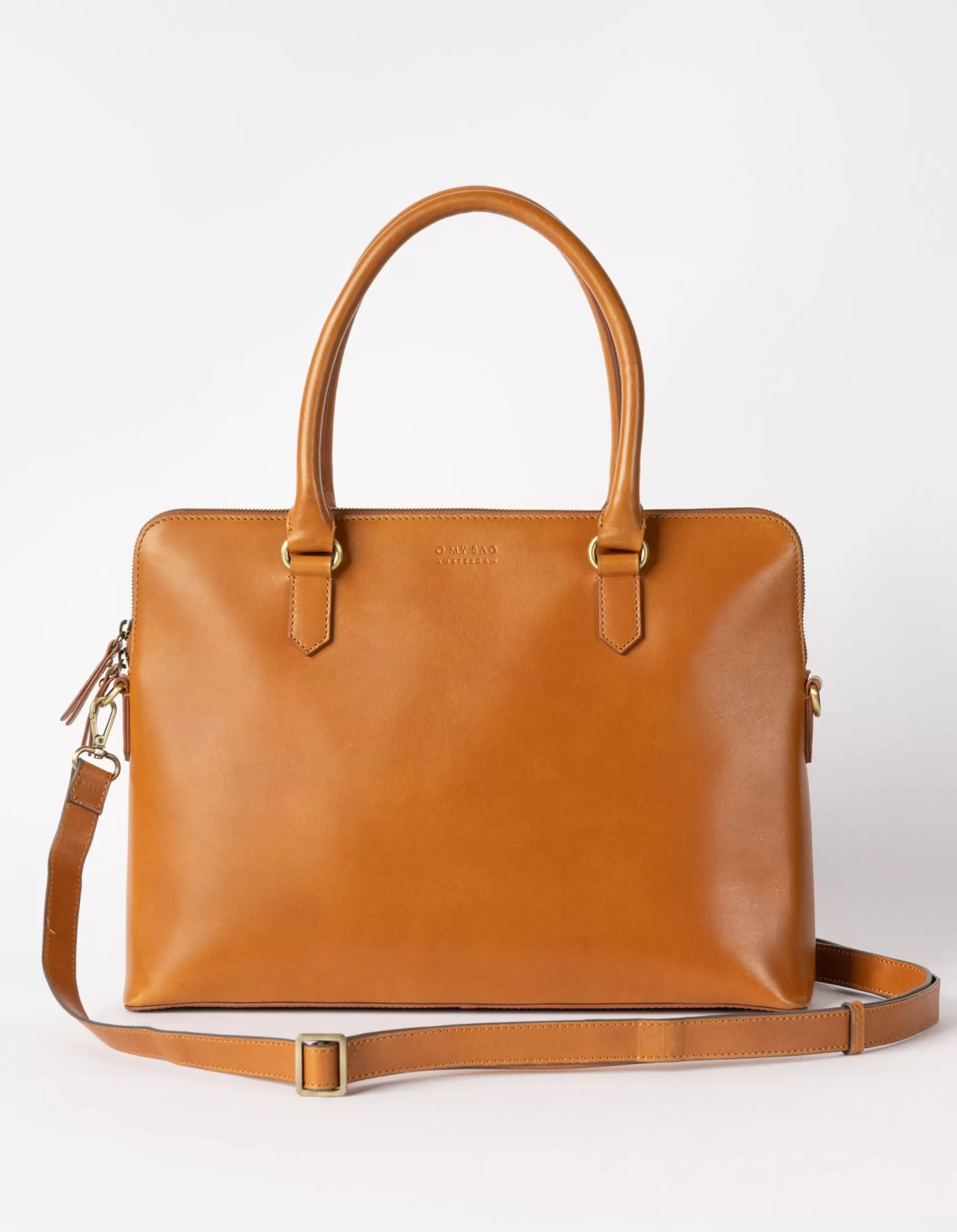 Outlet Hayden Cognac Classic Leather Laptoptassen