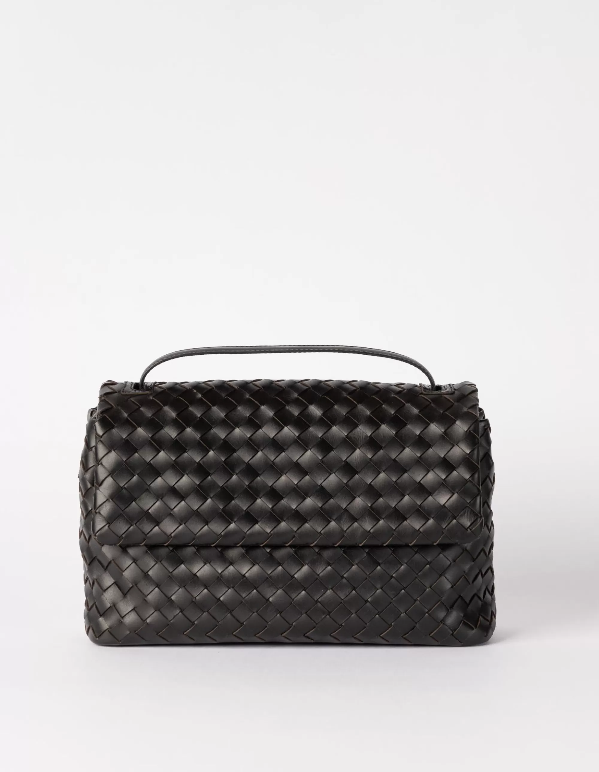 Cheap Kenzie Black Woven Classic Leather Schoudertassen