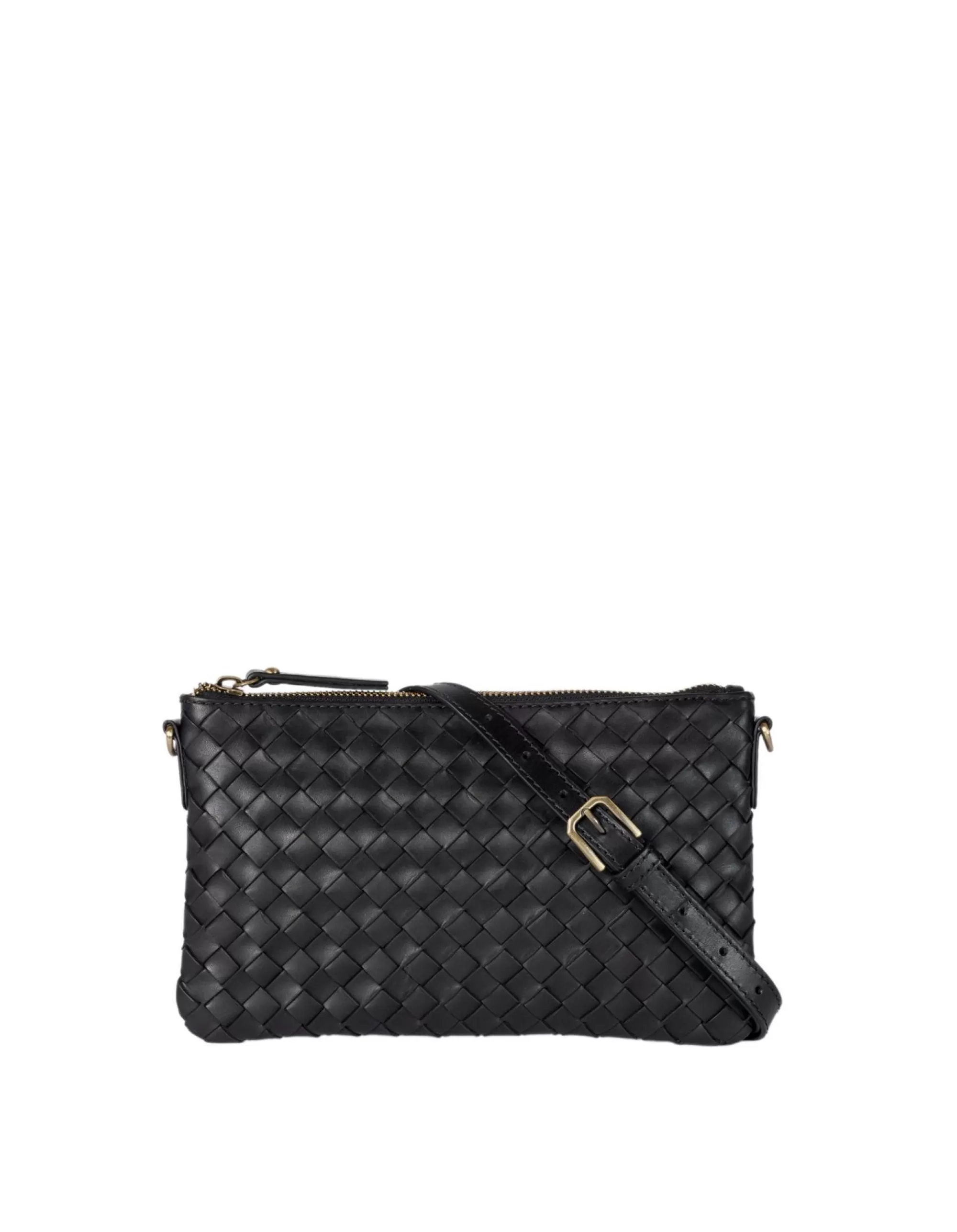 Best Sale Lexi Black Woven Classic Leather Crossbodytassen