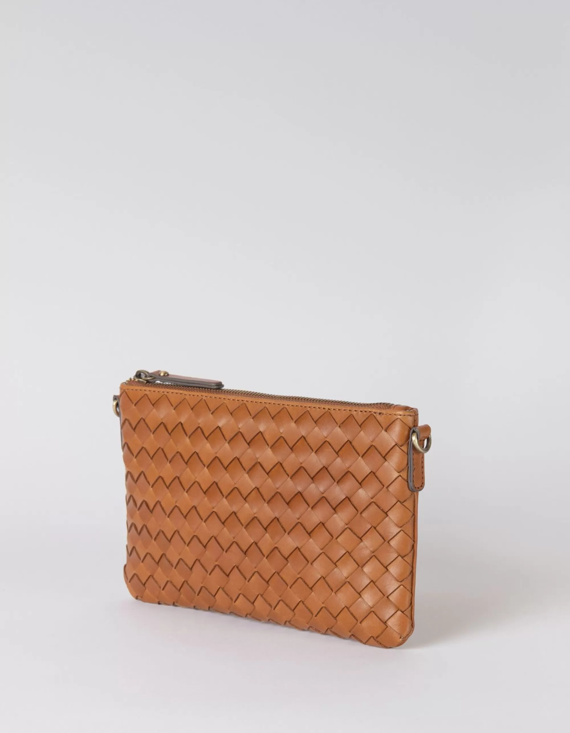 Clearance Lexi Cognac Woven Classic Leather Crossbodytassen