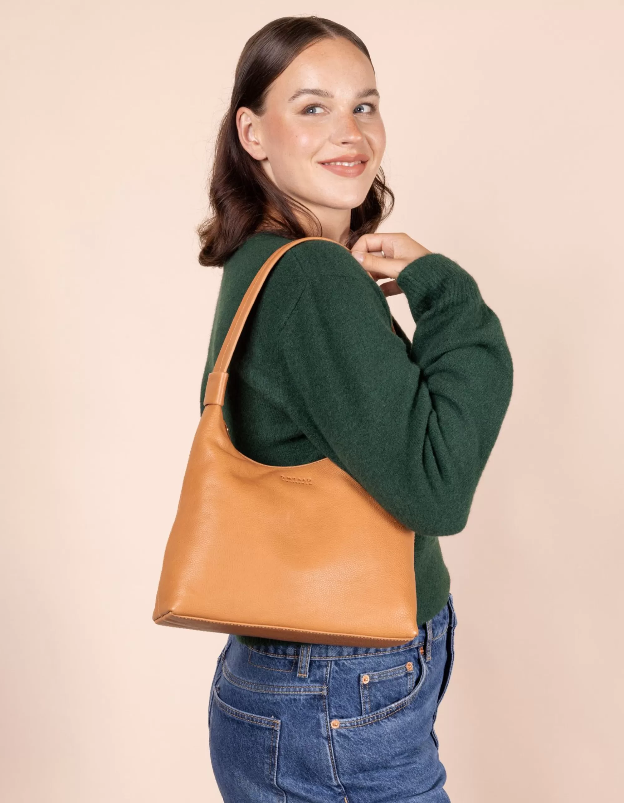 New Nora Wild Oak Soft Grain Leather Schoudertassen