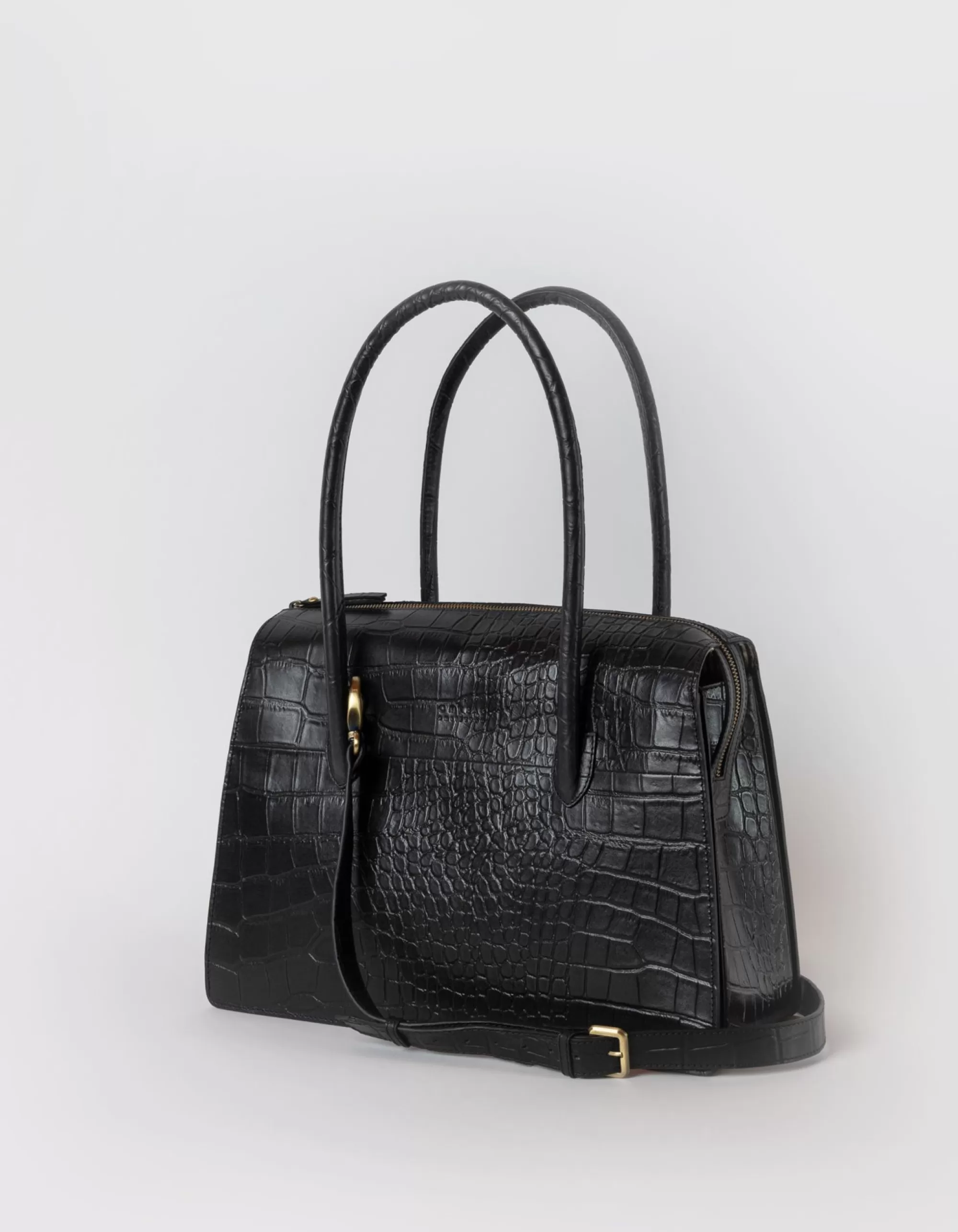 Cheap Kate Classic Black Croco Laptoptassen