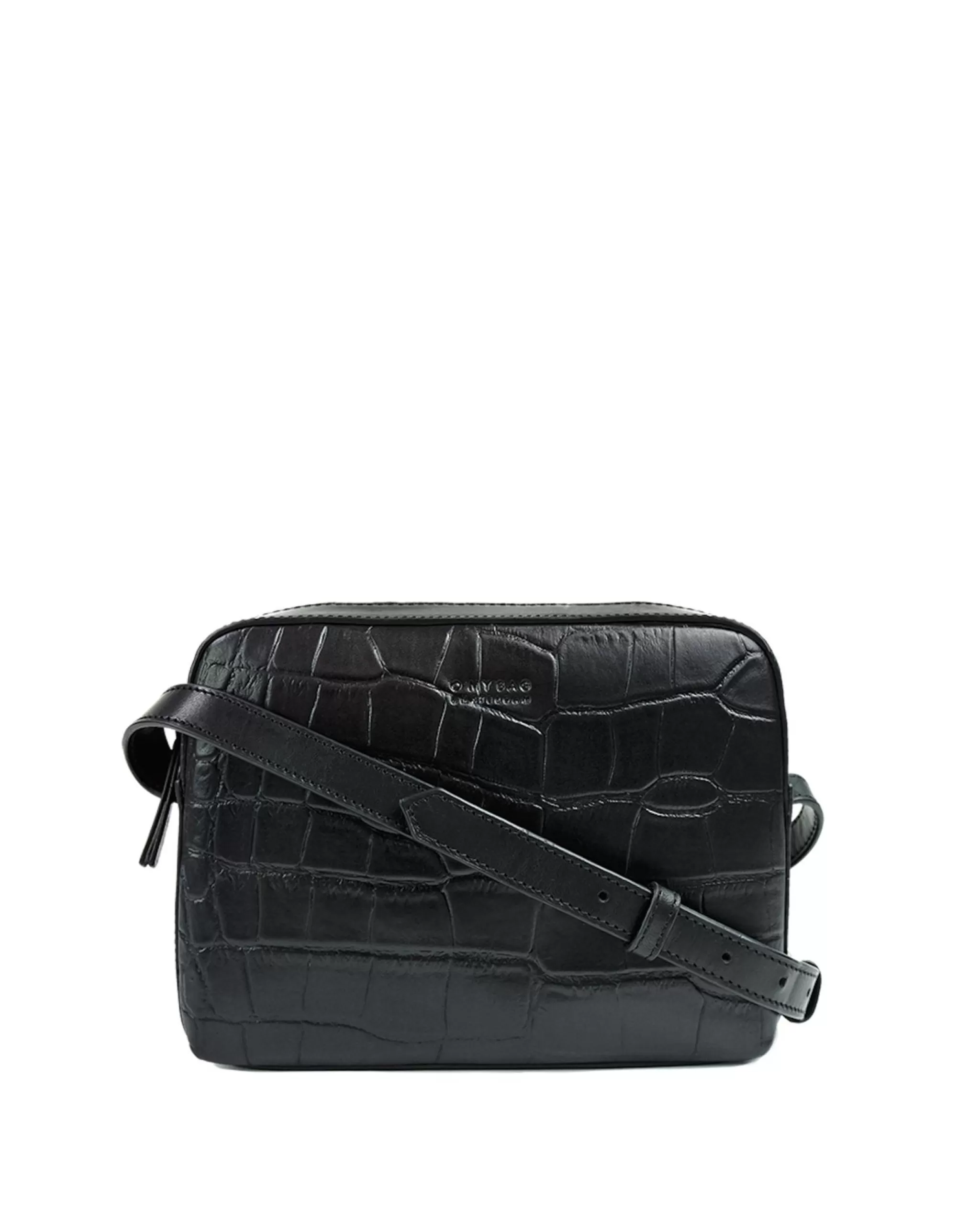 Shop Sue Classic Black Croco Crossbodytassen