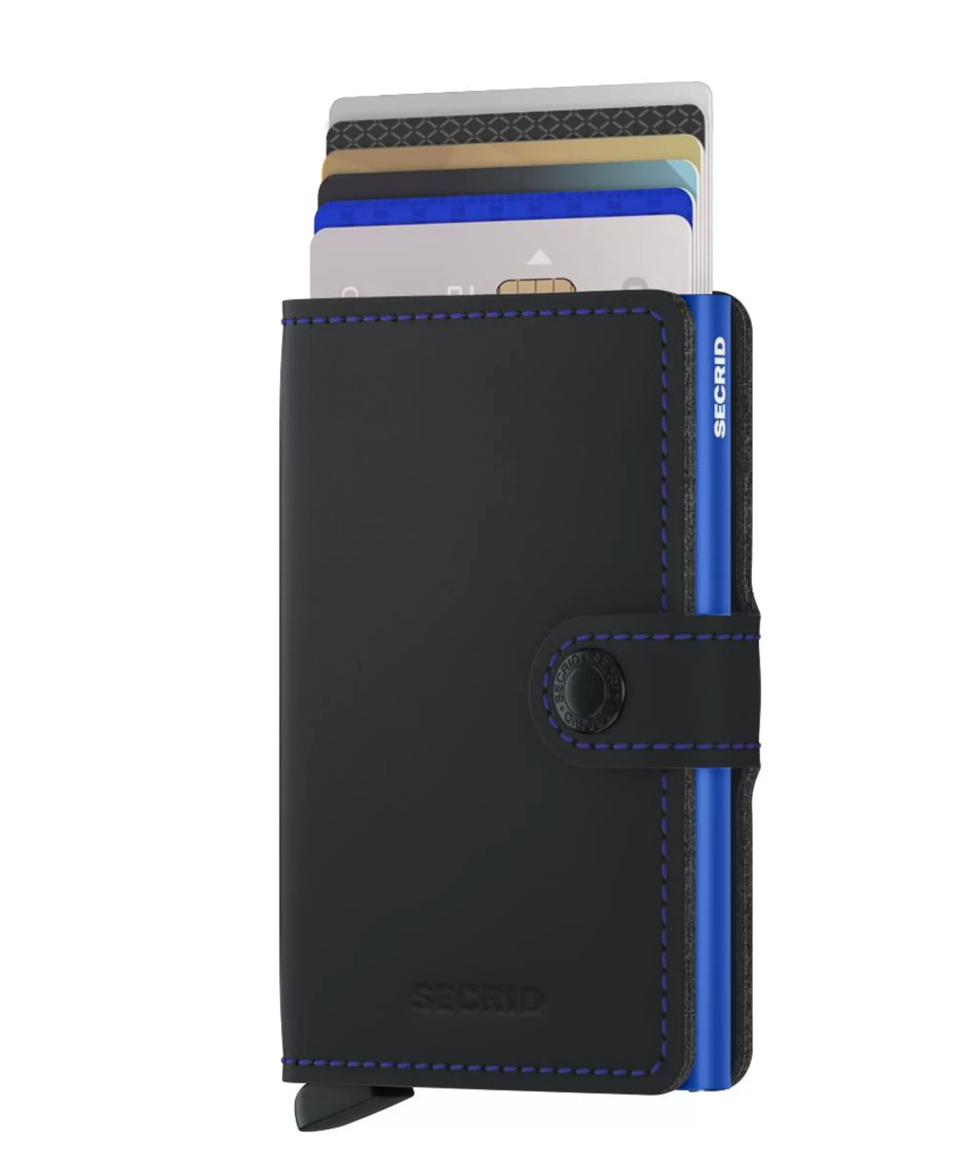 Store Miniwallet Matte Black Blue Pasjeshouders