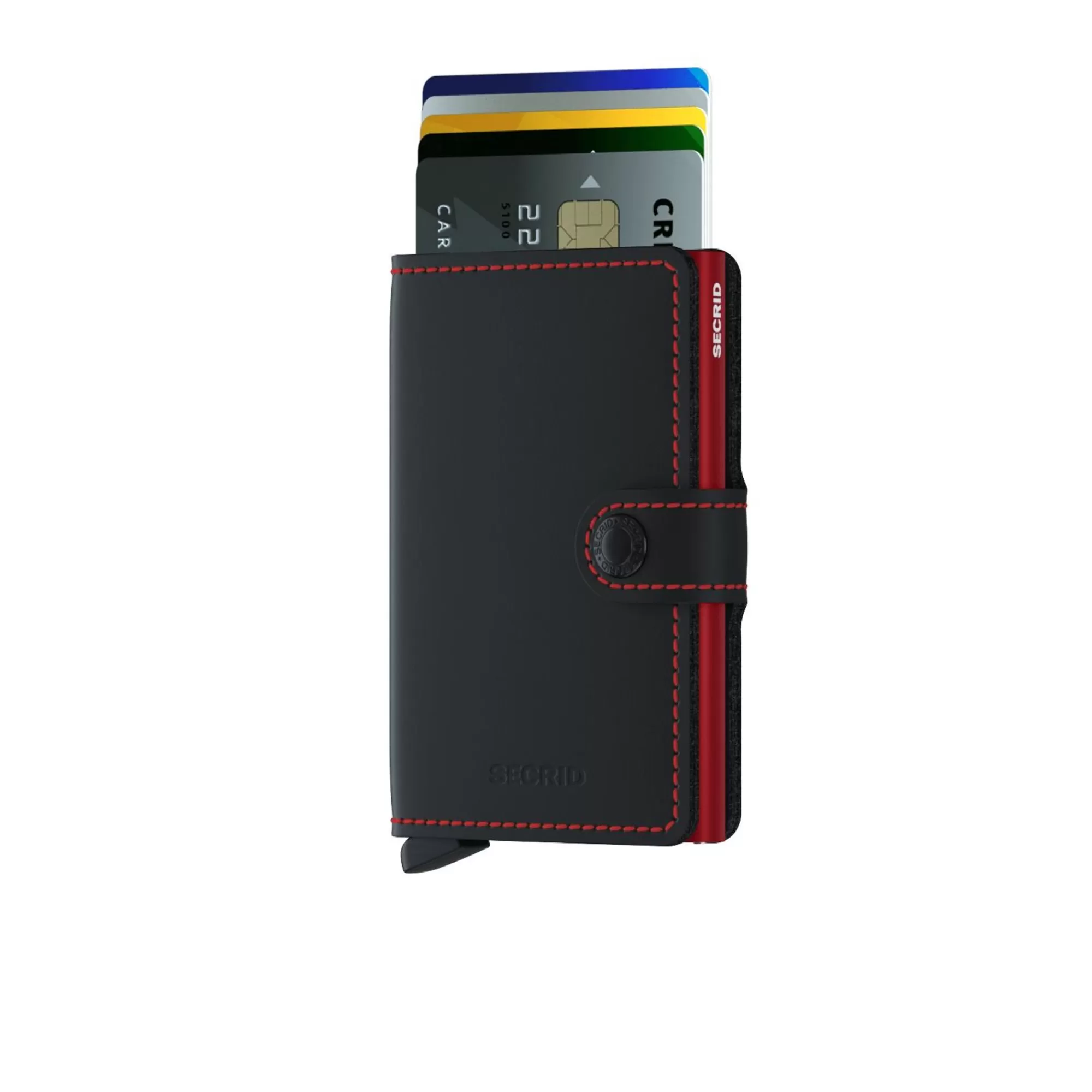 Fashion Miniwallet Matte Black Red Pasjeshouders