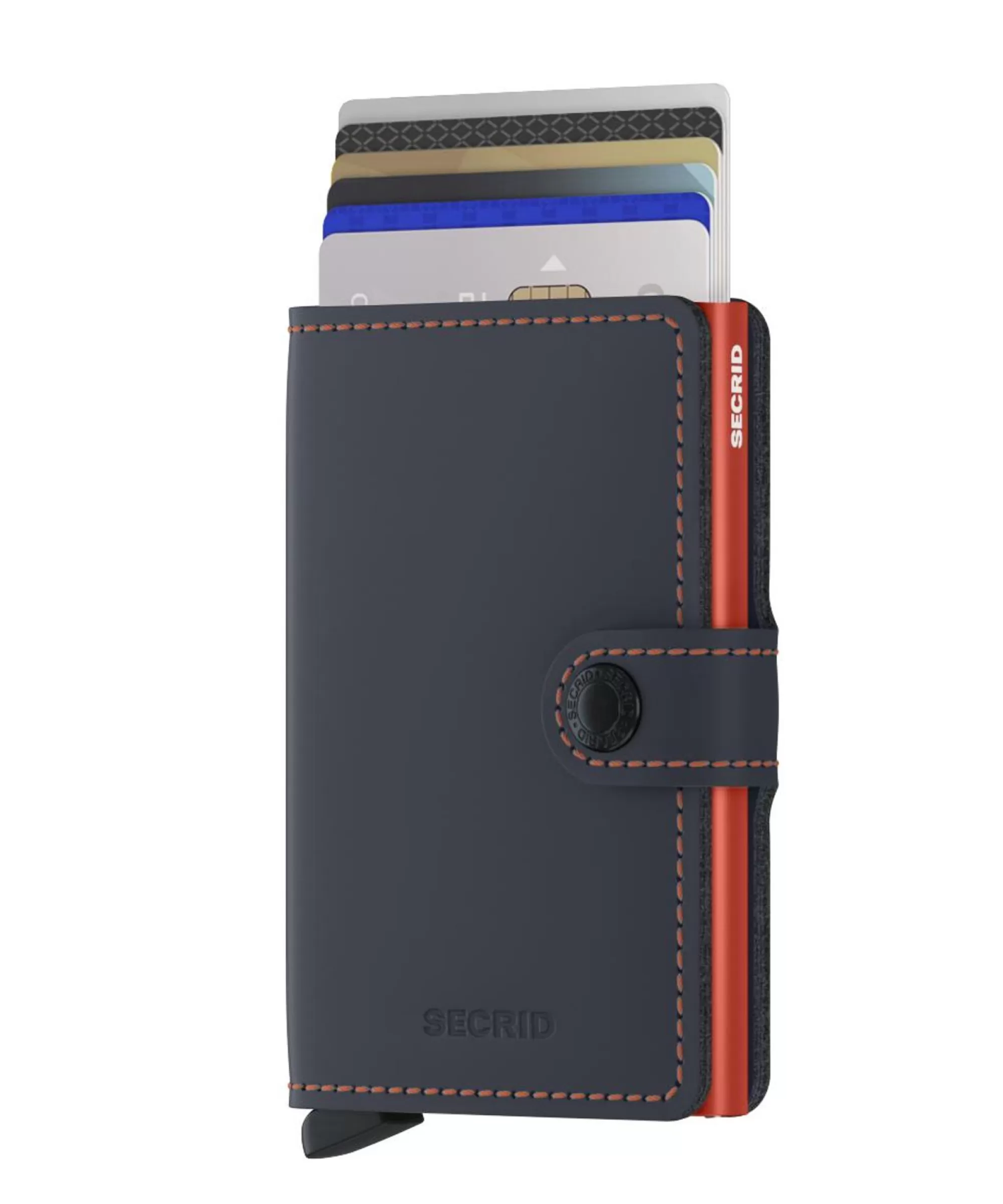 Fashion Miniwallet Matte Nightblue & Orange Pasjeshouders